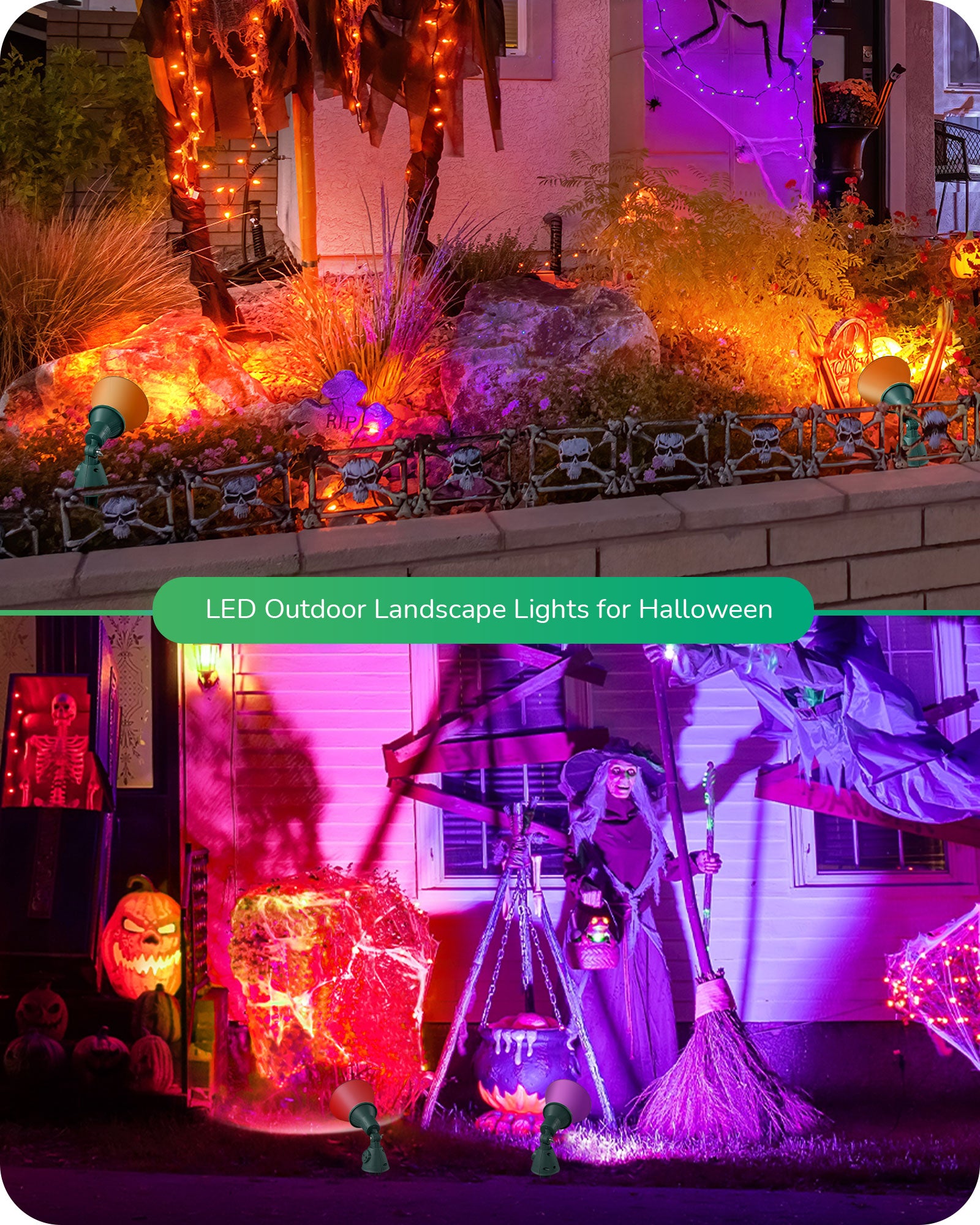 EDISHINE 2 Pack Christmas 120V Outdoor LED Spotlight-HGSL16A