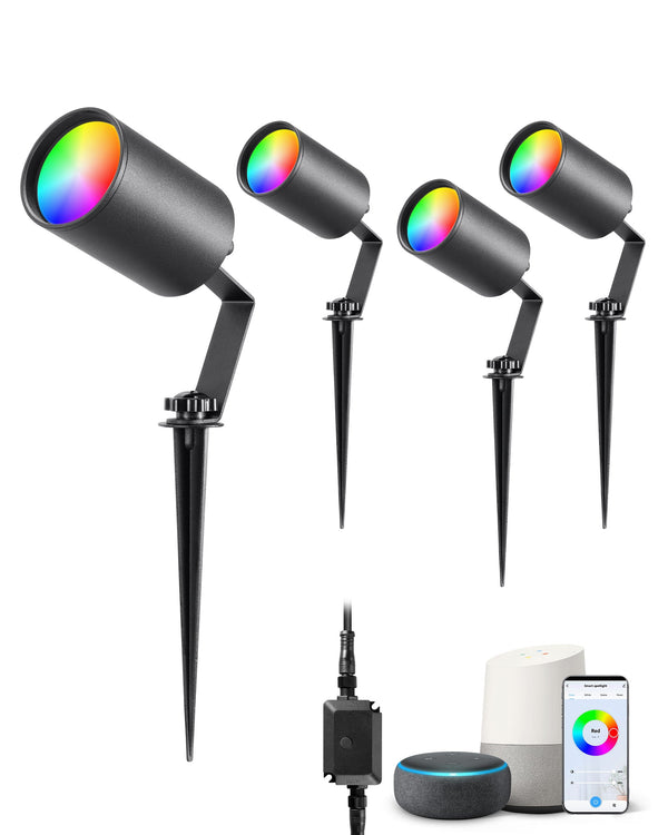 EDISHINE 50ft IP67 Smart Low Voltage Landscape Lights (4 Pack)-HGSL32A