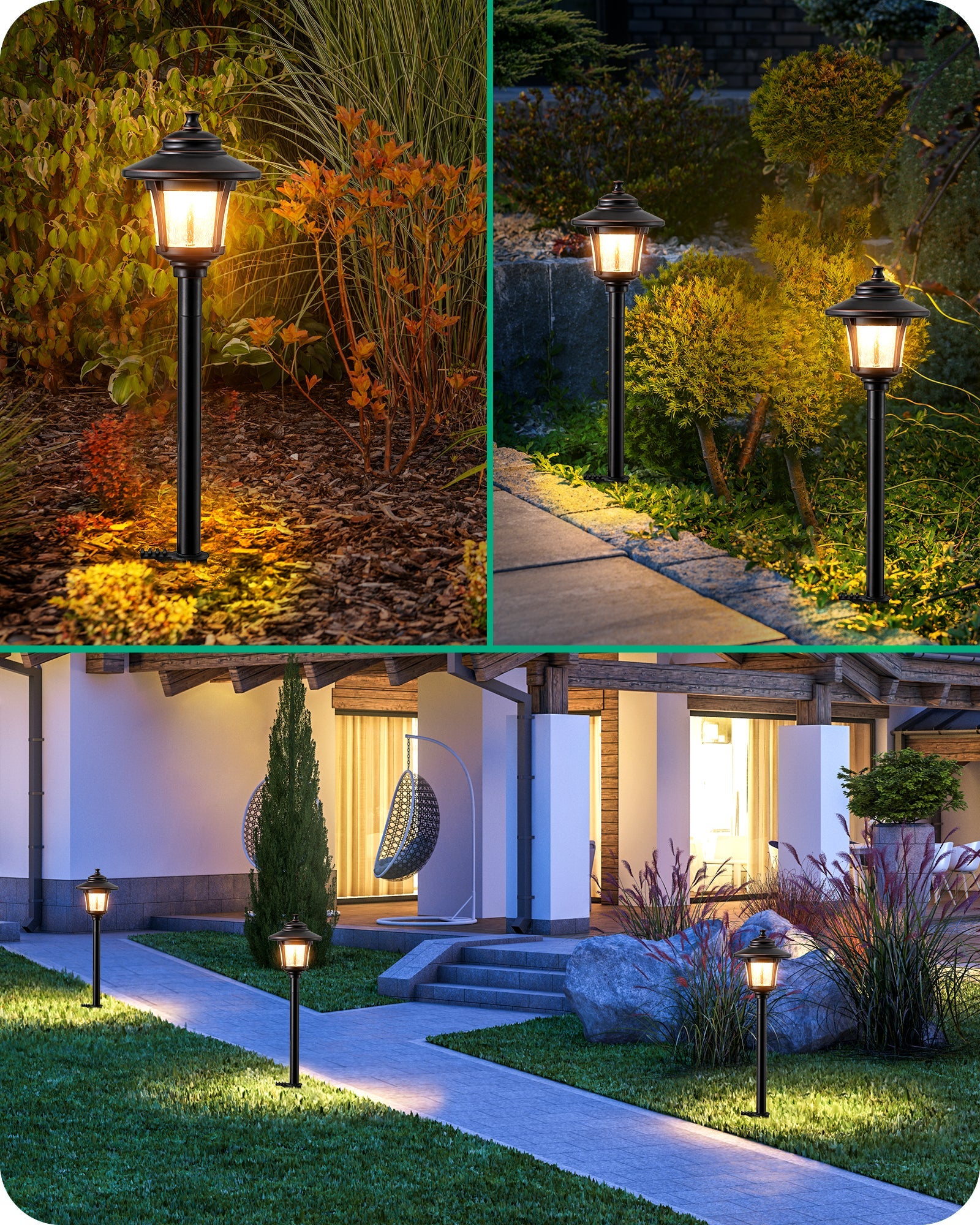 EDISHINE 12V 3W 120LM 3000K Warm White Low Voltage Landscape Lights, 4 Pack-HGSL34A