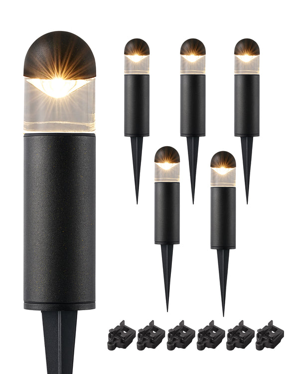 EDISHINE Low Voltage Landscape Lighting, 12V 3W 3000K Warm White, Electric Outdoor Bollard Lights with Connectors, Waterproof LED Pathway Driveway Walkway Lights Wired for Yard Garden - HGSL35A