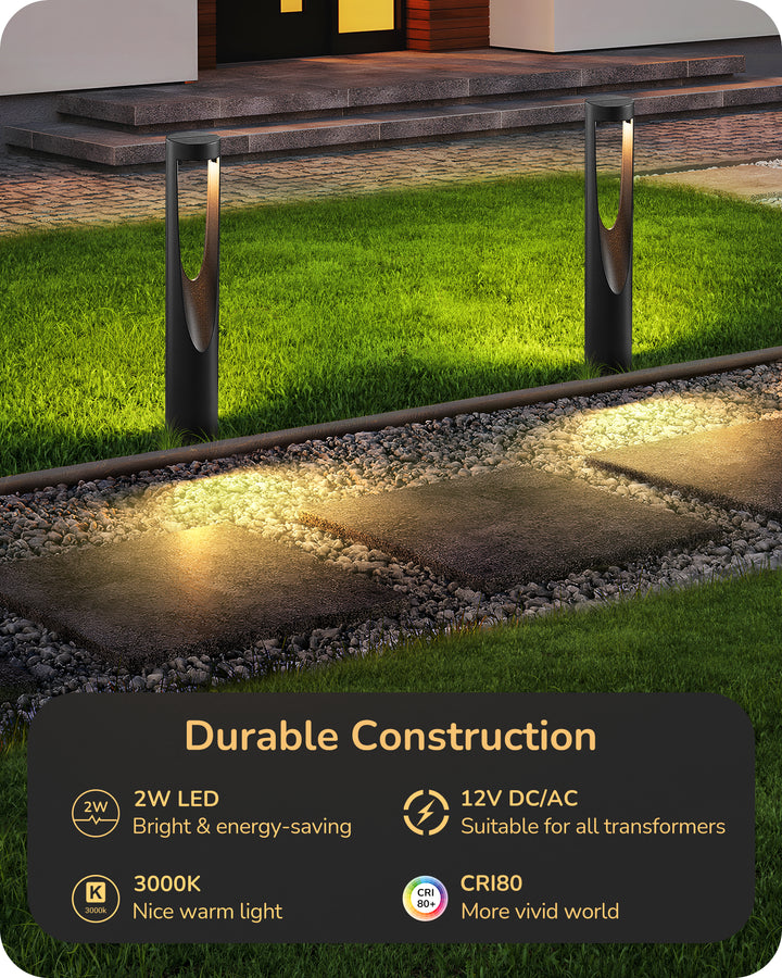 EDISHINE 12V 3000K Warm White Low Voltage Landscape Lights, IP65, CRI 80, 6 Pack-HGSL36A