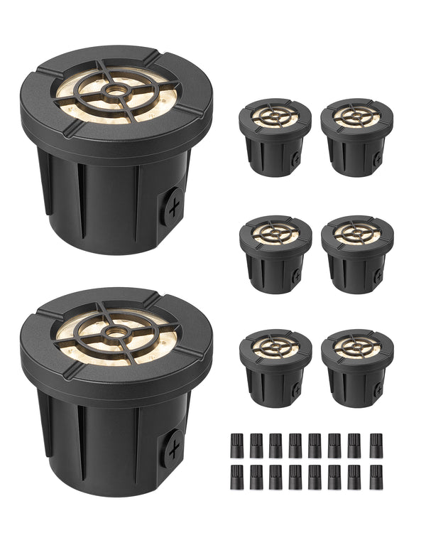 EDISHINE 8 Pack Low Voltage landscape lighting, 8W 12-24V AC/DC, 3000K 500LM IP67 Waterproof-HGSL51A