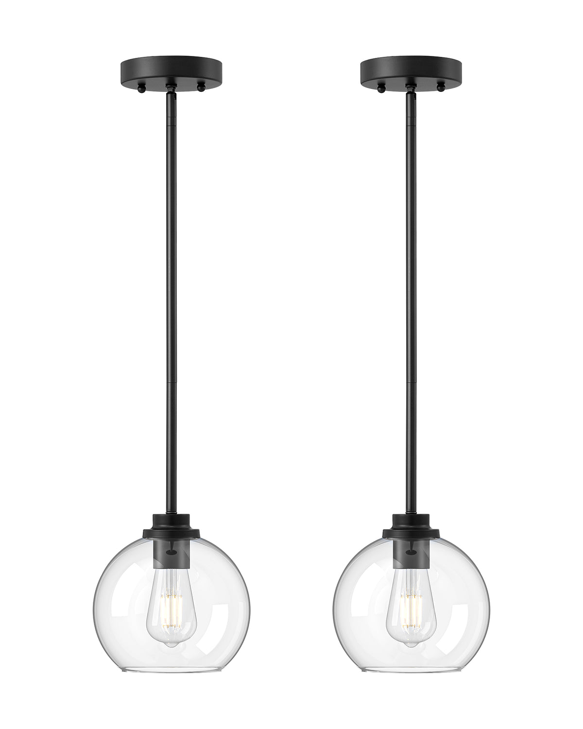 EDISHINE Modern Pendant Lights for Kitchen Island (2 Pack)