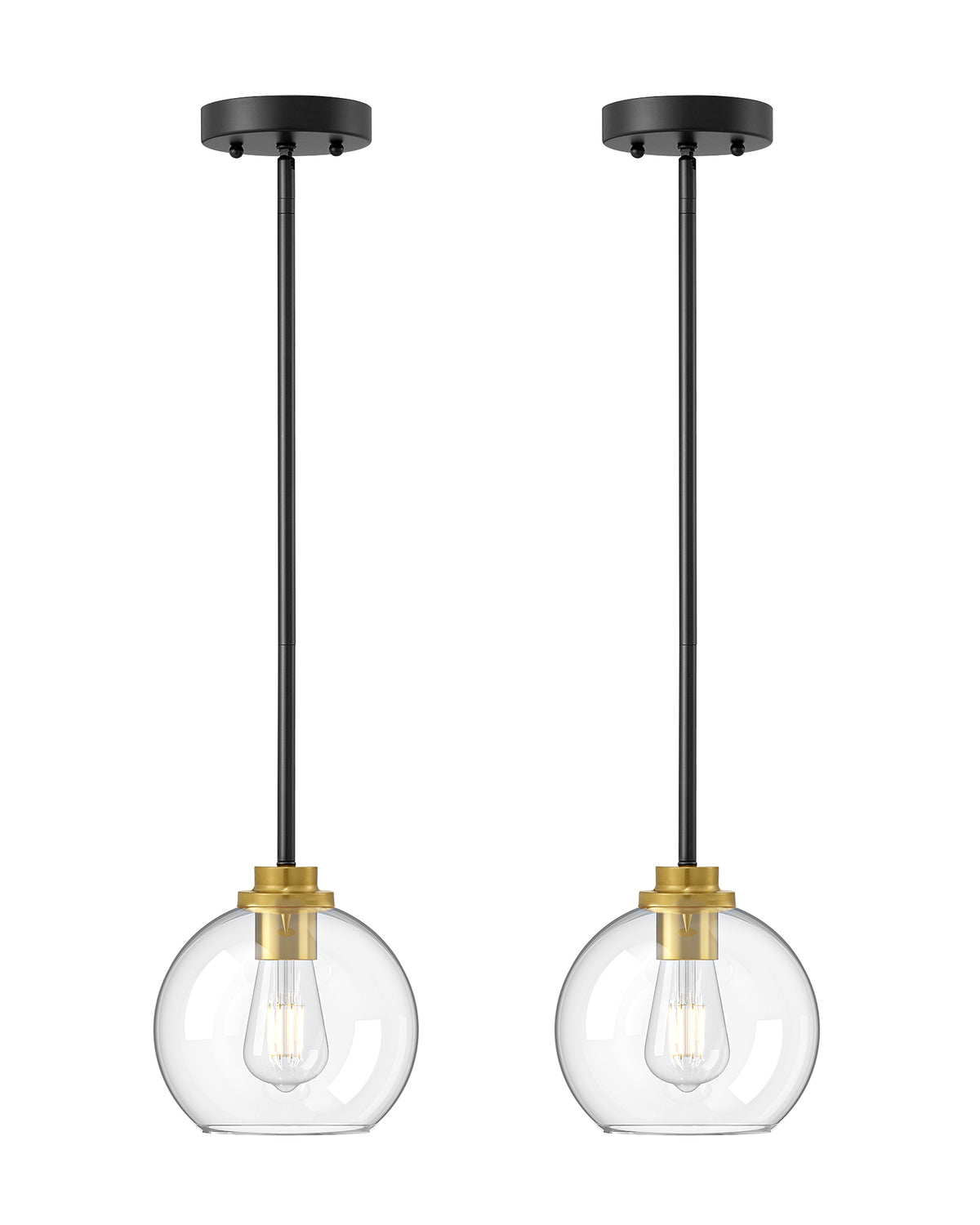 EDISHINE Modern Pendant Lights for Kitchen Island (2 Pack)
