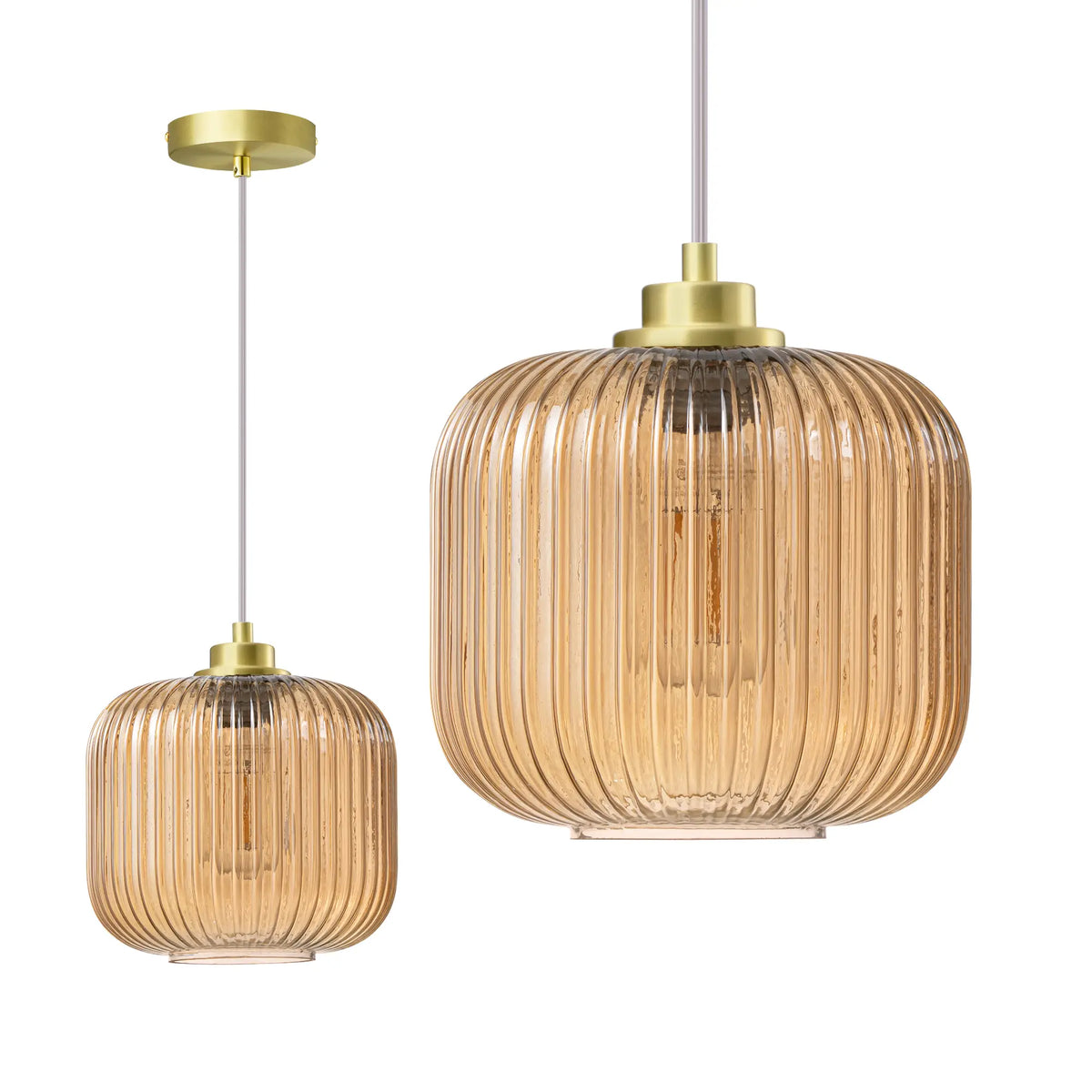 Blue Glass Pendant Light  (8")