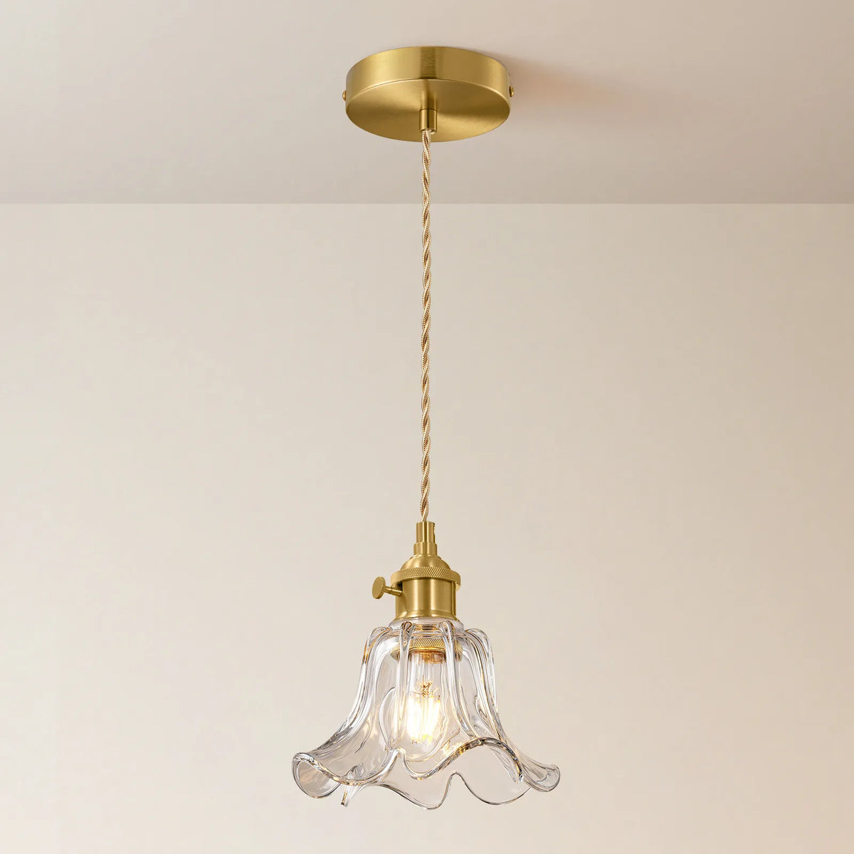 Mid-Century Adjustable Floral Pendant Light