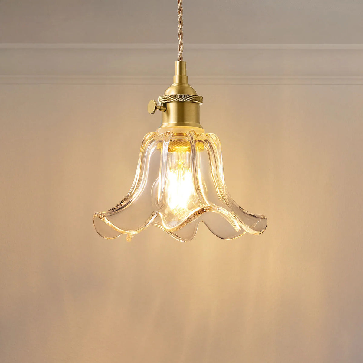 Mid-Century Adjustable Floral Pendant Light