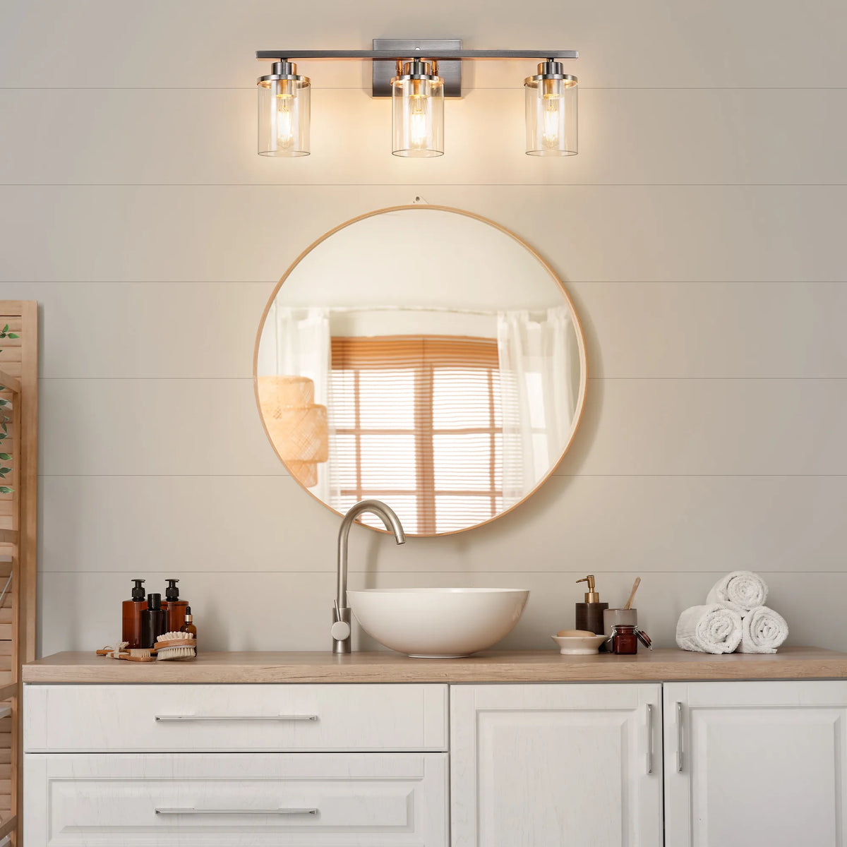 EDISHINE 3-Light Dimmable Vanity Light, Brushed Nickel - HHVL04G
