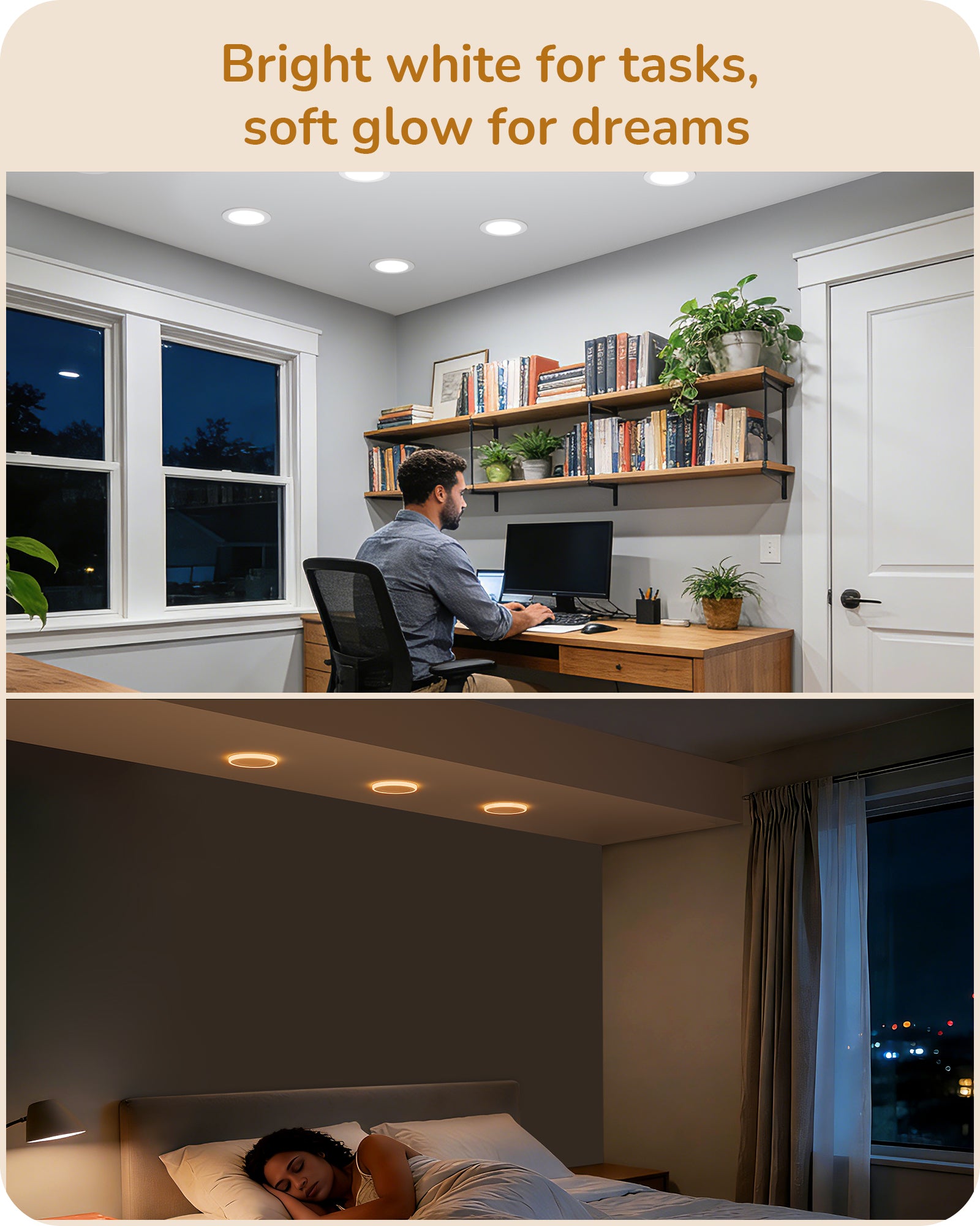 EDISHINE 12 Pack 6 Inch Recessed Lighting with Night Light, 5CCT Dimmable LED Recessed Lighting, 13W 1100LM CRI 90+, Canless Light Fixtures for Kitchen, Living Room - HJRL06B1