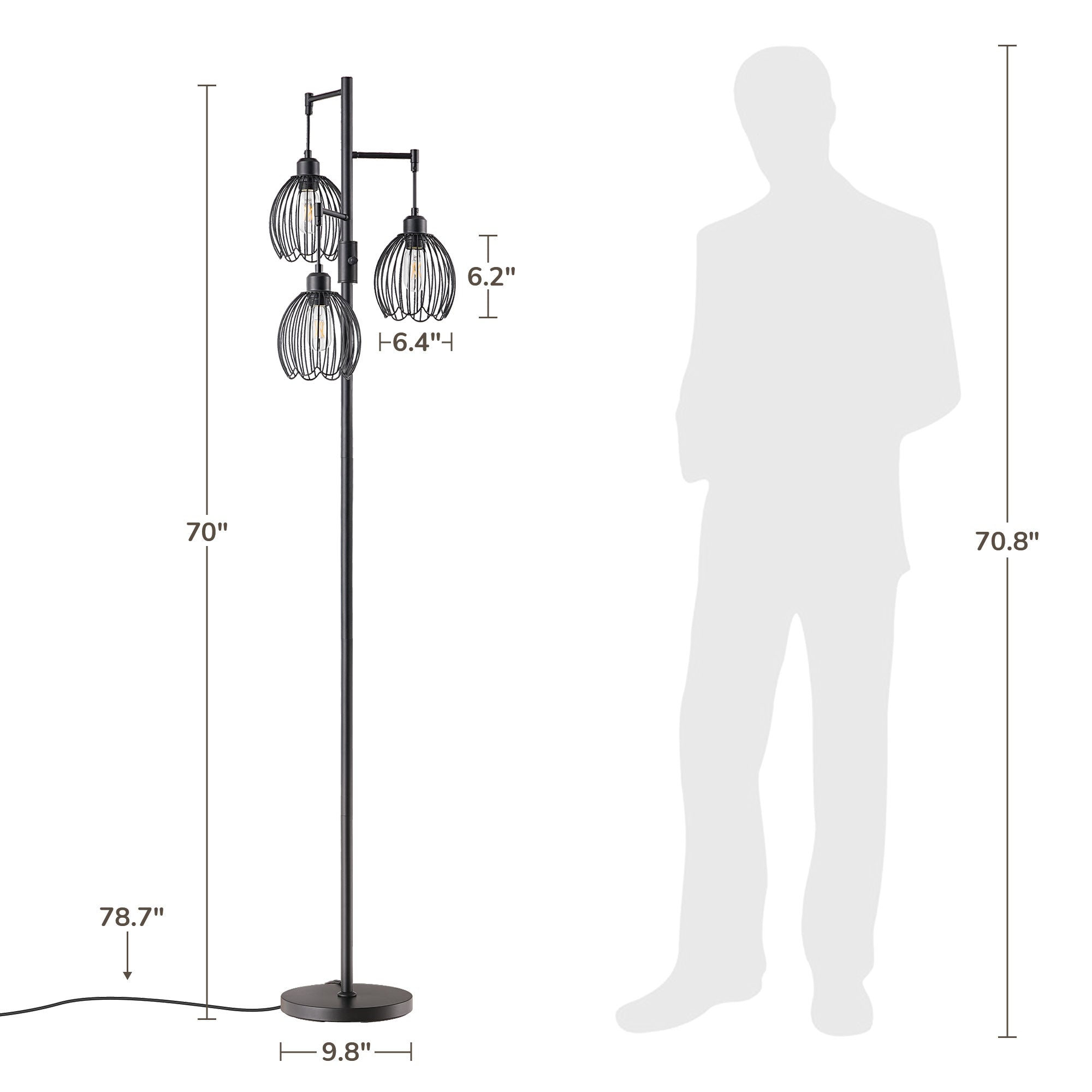 69in Industrial Floor Lamp