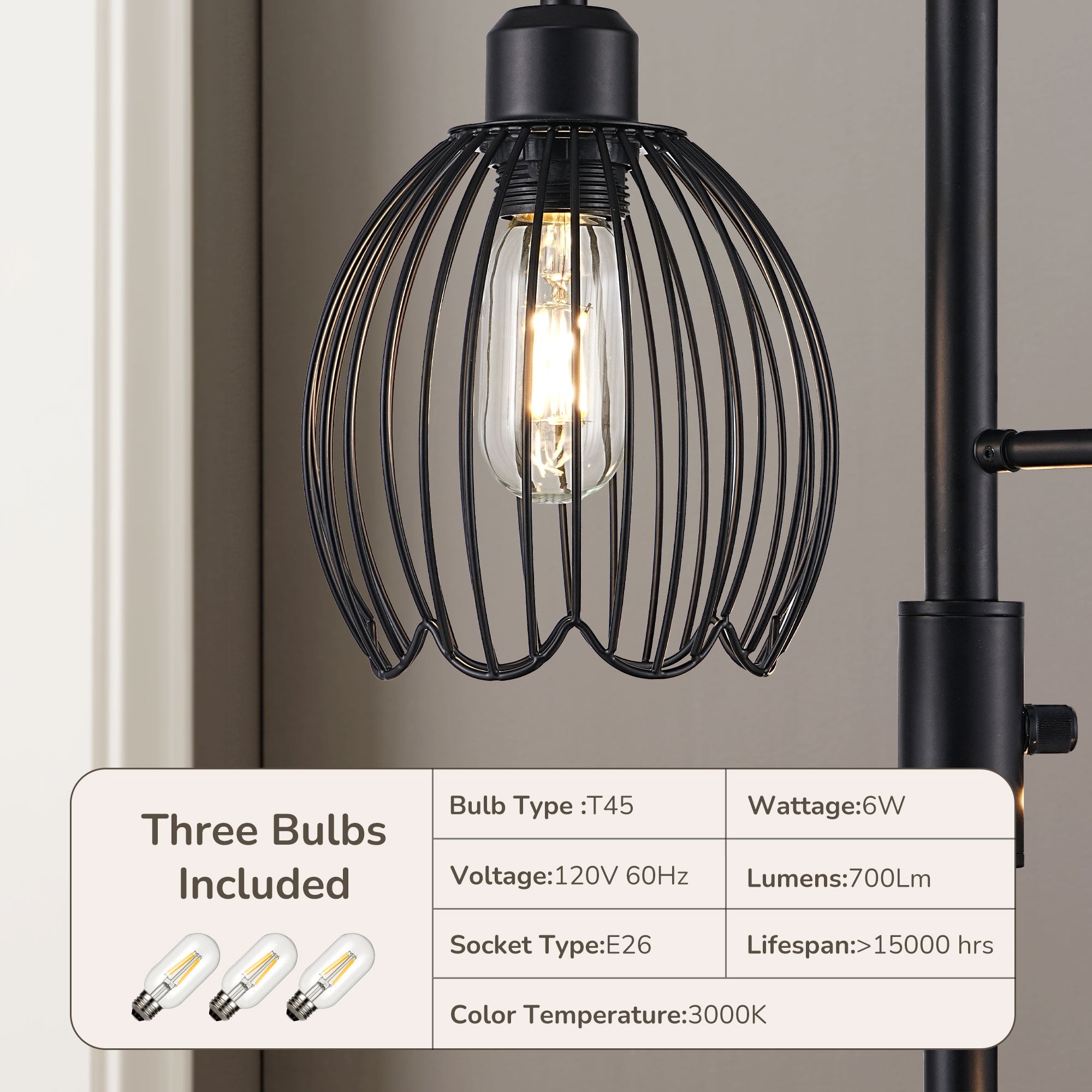 69in Industrial Floor Lamp