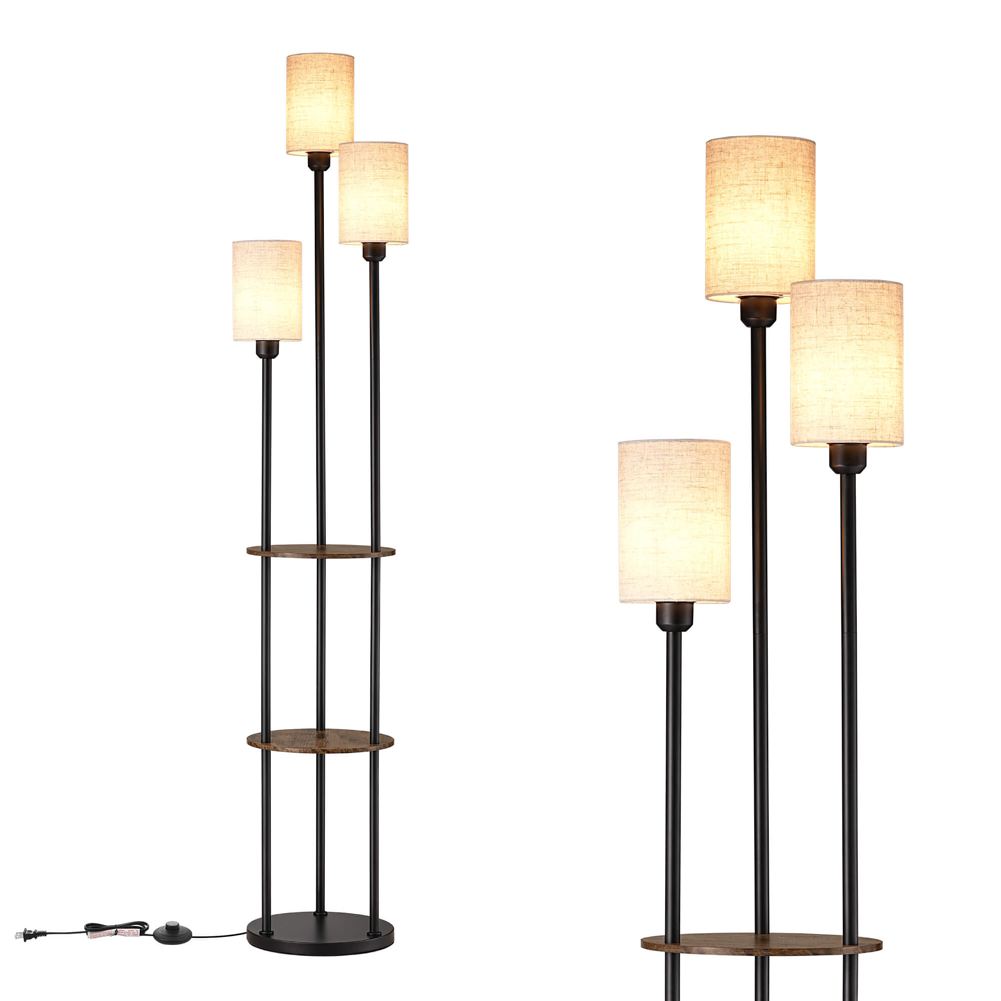Floor Lamp with Shelf for Living Room