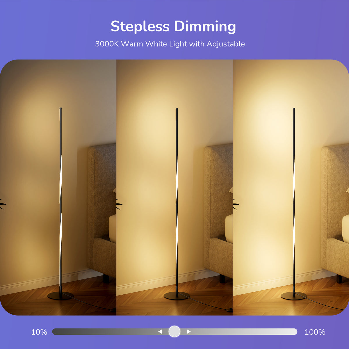 57" RGB LED Corner Floor Lamp — Dimmable Ambient Light with Remote & Foot Switch