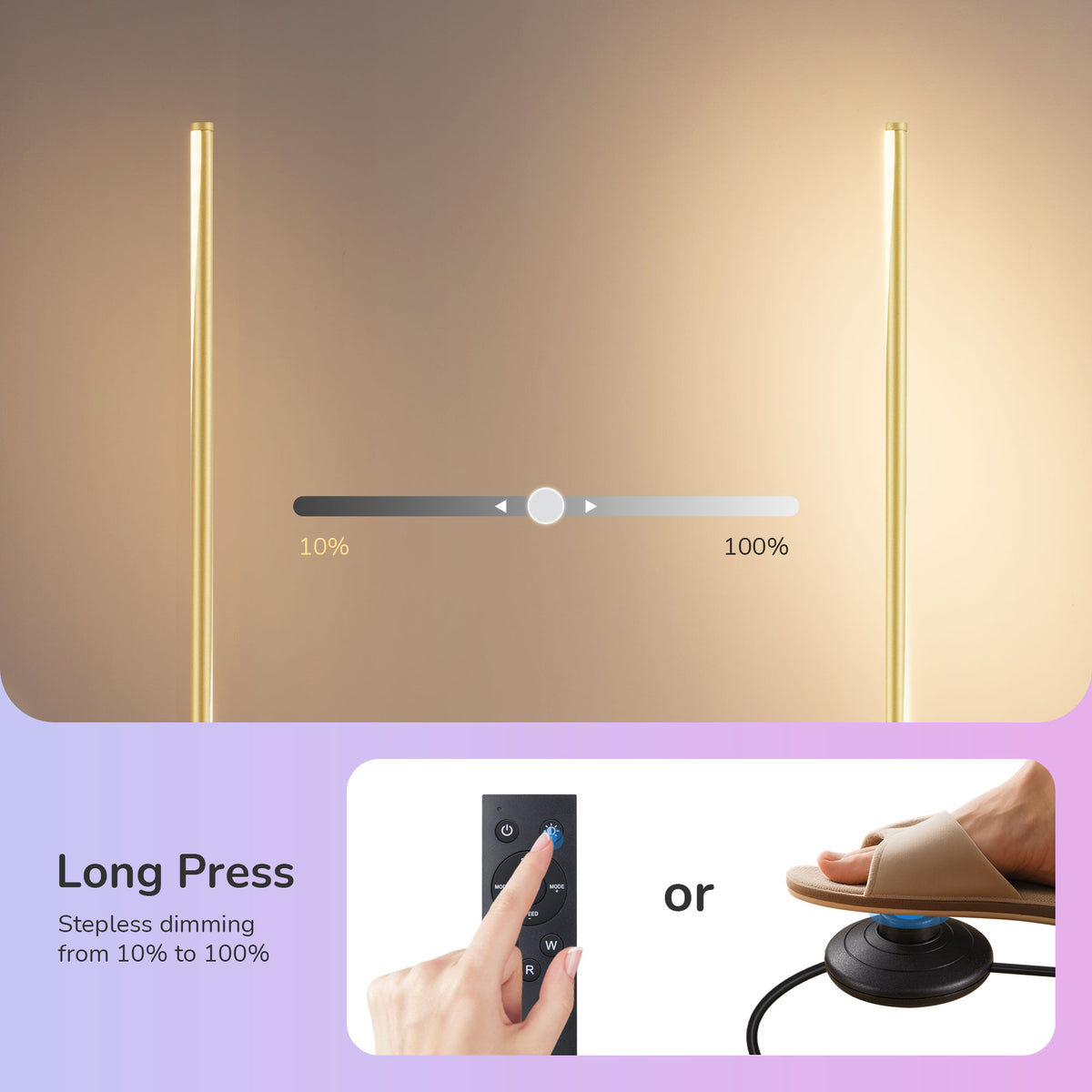 57" Gold Spiral Twist RGB LED Floor Lamp with Remote Control