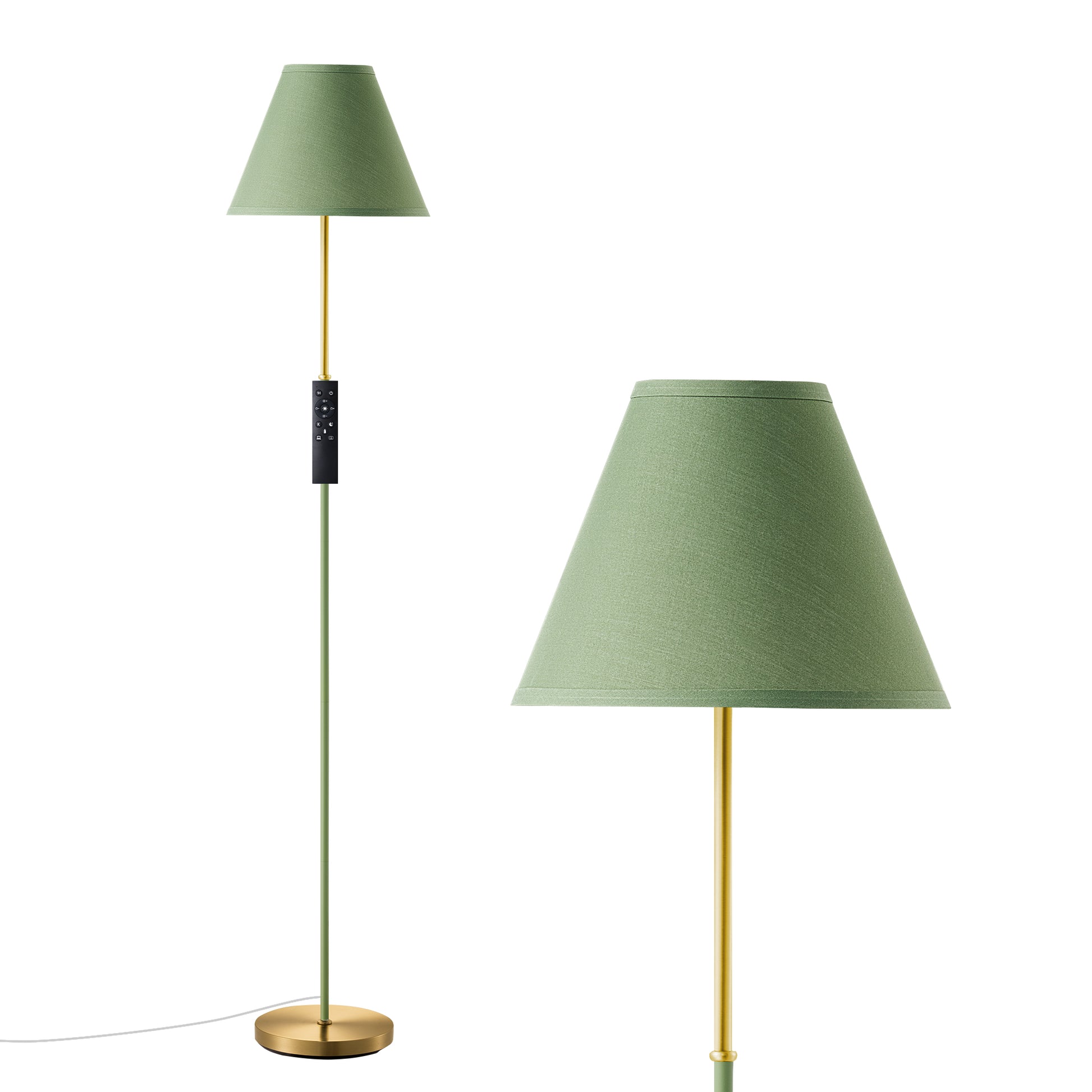 62" Tall Retro Traditional Floor Lamp with Linen Shade