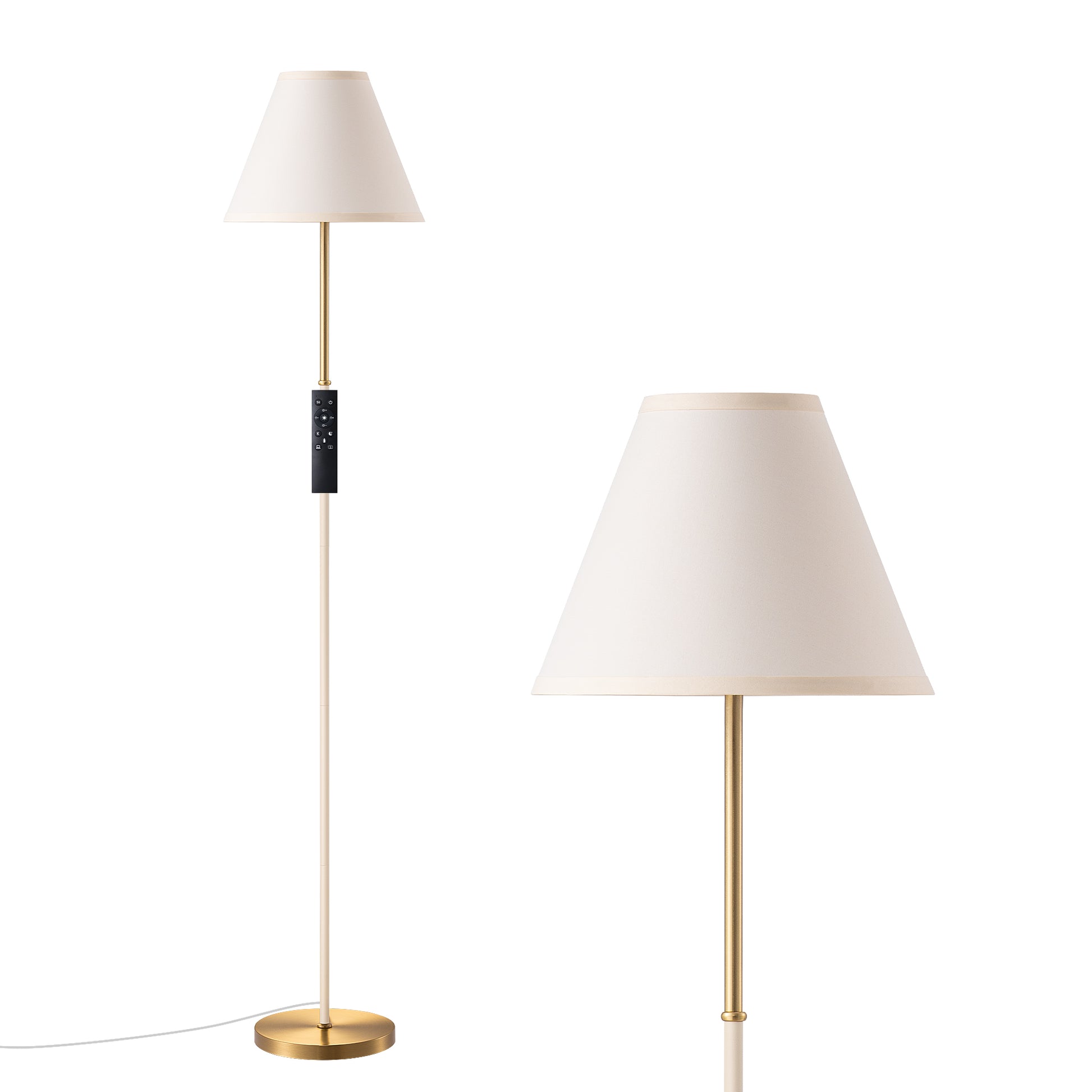 62" Tall Retro Traditional Floor Lamp with Linen Shade