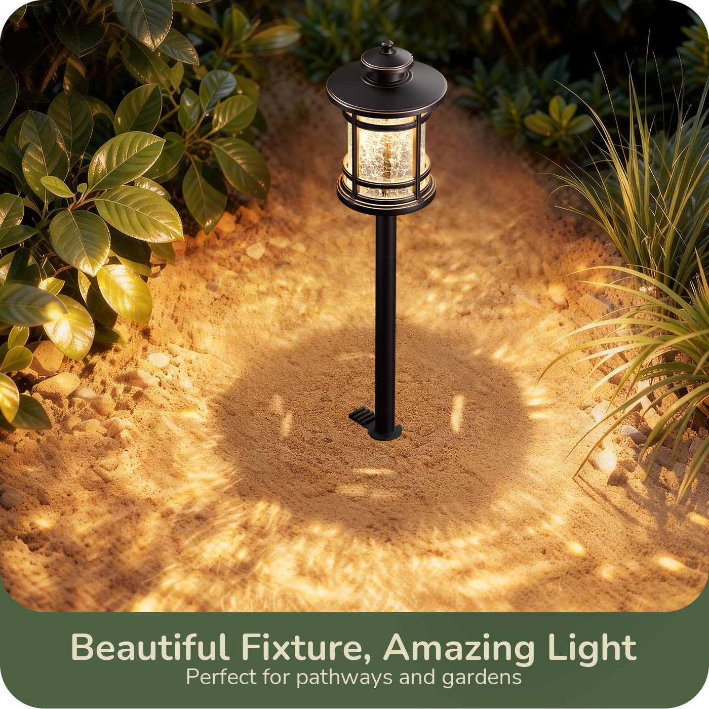 Low Voltage Landscape Lighting, 3.4W 155LM 12V 3000K Wired Pathway Lights, Outdoor Waterproof Electric Landscape Path Lights, 50,000H LED for Yard, Garden, Driveway