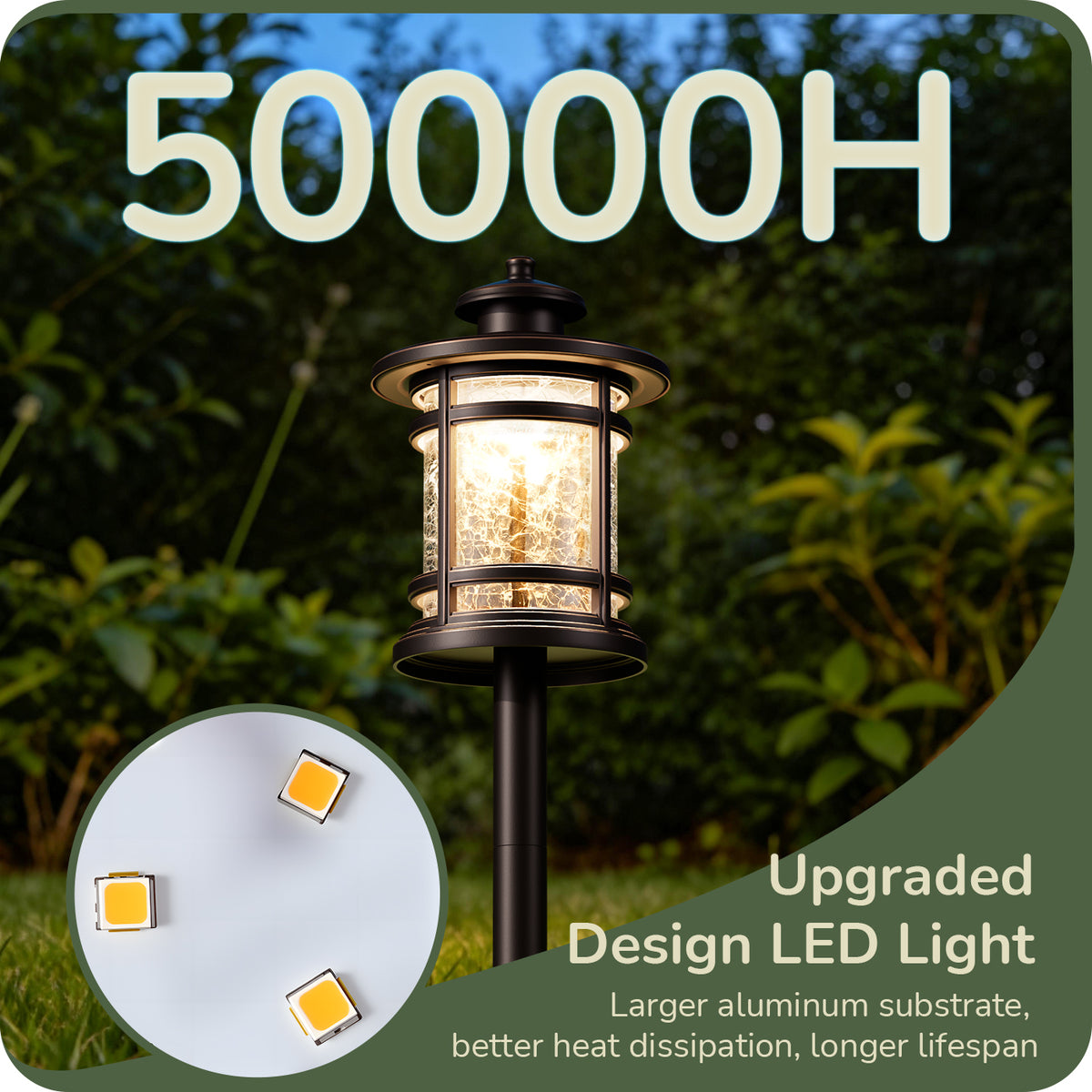 Low Voltage Landscape Lighting, 3.4W 155LM 12V 3000K Wired Pathway Lights, Outdoor Waterproof Electric Landscape Path Lights, 50,000H LED for Yard, Garden, Driveway