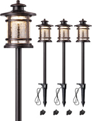 Low Voltage Landscape Lighting, 3.4W 155LM 12V 3000K Wired Pathway Lights, Outdoor Waterproof Electric Landscape Path Lights, 50,000H LED for Yard, Garden, Driveway