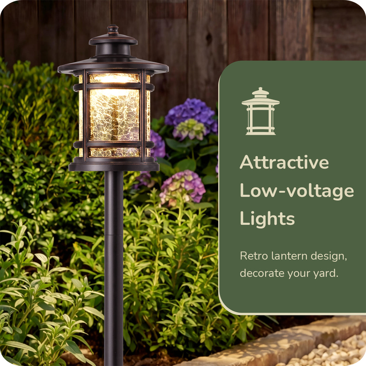 Low Voltage Landscape Lighting, 3.4W 155LM 12V 3000K Wired Pathway Lights, Outdoor Waterproof Electric Landscape Path Lights, 50,000H LED for Yard, Garden, Driveway