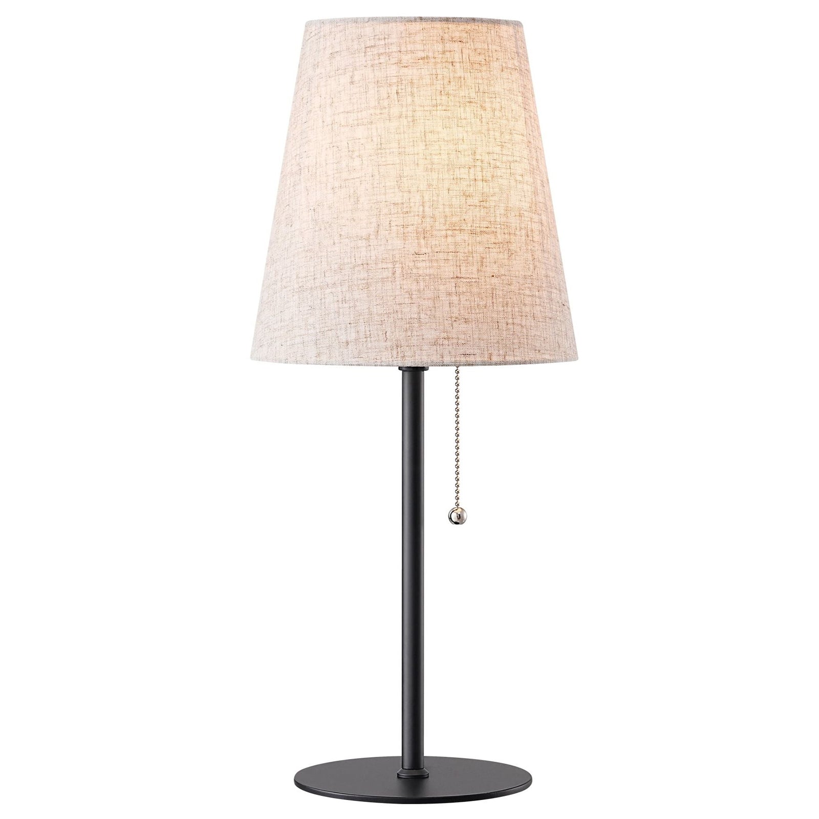 Modern Minimalist Linen Table Lamps with Pull-Chain Switch - Set of 2