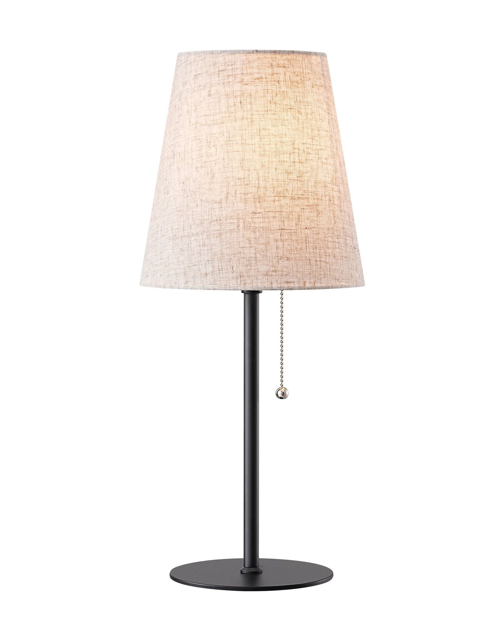 EDISHINE | Modern Minimalist Linen Table Lamps with Pull-Chain Switch 