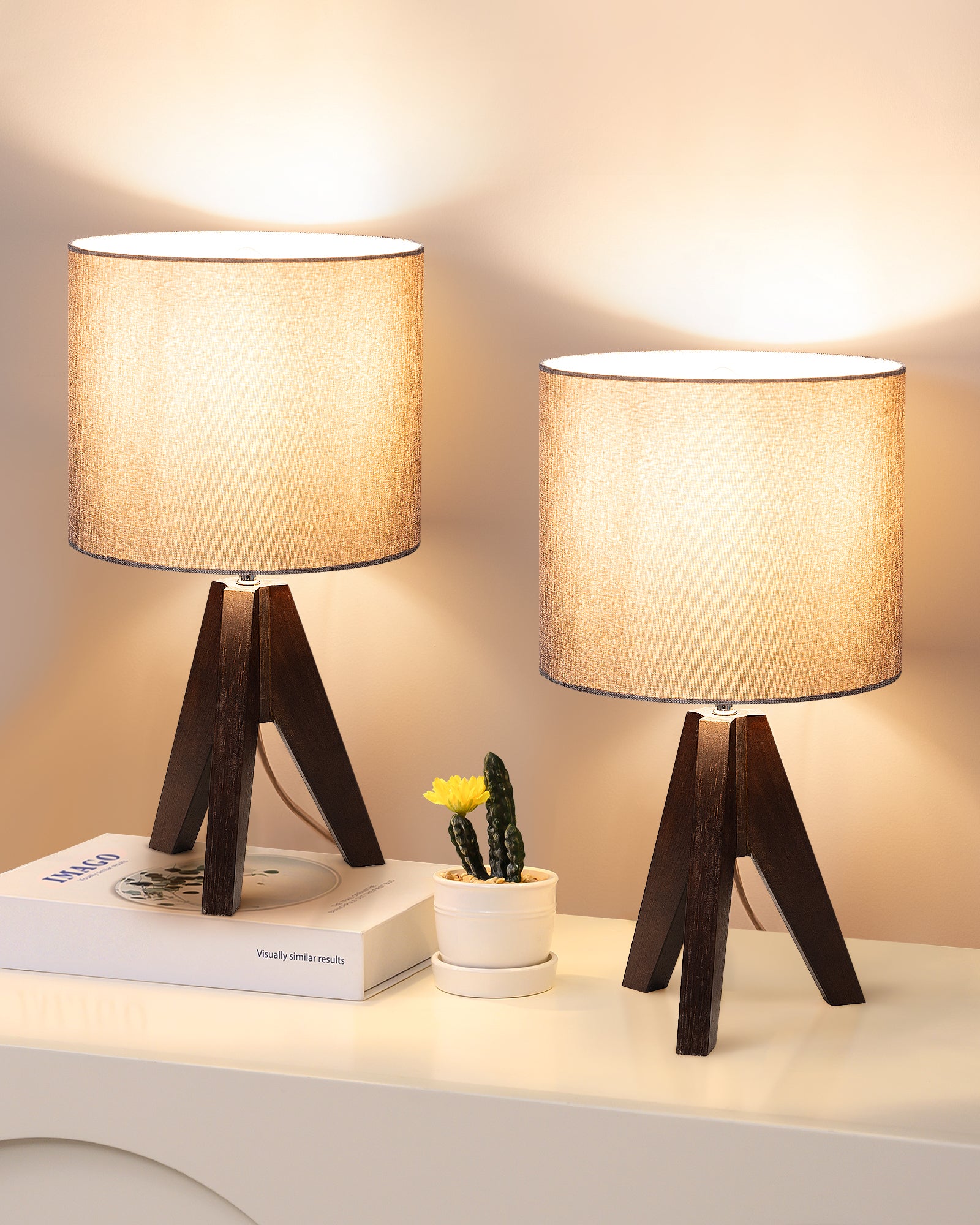 EDISHINE Wood Table Lamp (Set of 2)-HLTL25R9