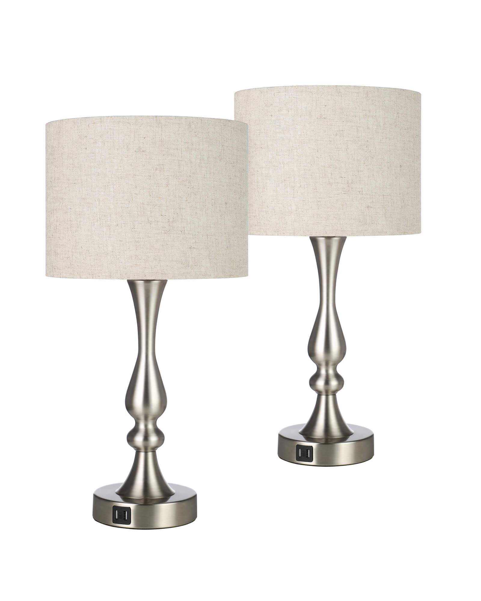 Touch-Control Modern Table Lamps with Dual USB Ports