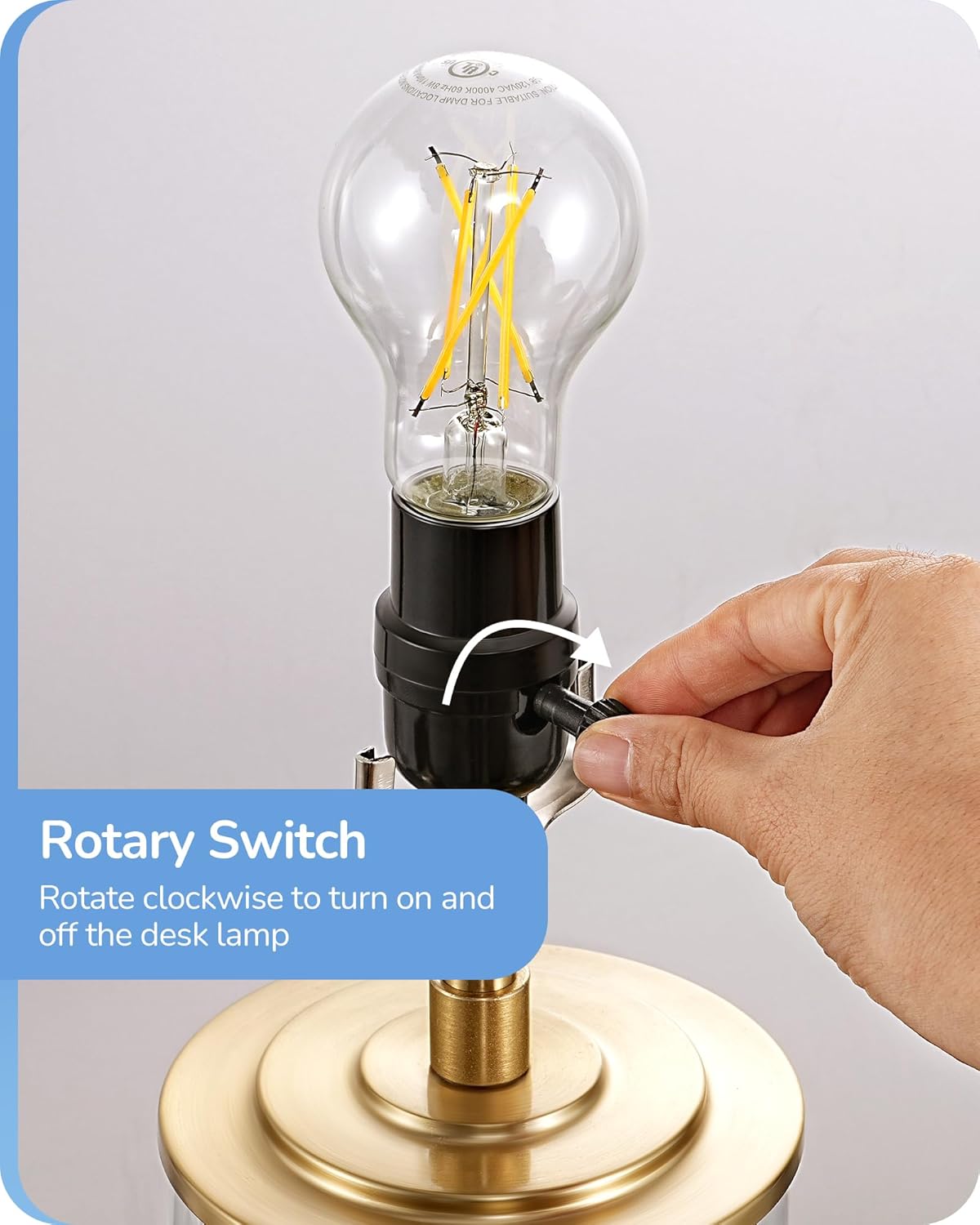 EDISHINE | DIY Fillable Glass Table Lamp Set with Linen Shade