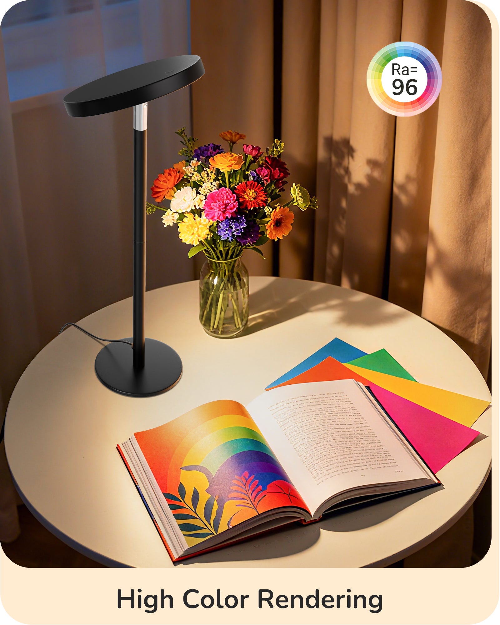 Modern Touch-Control LED Task Table Lamp with Adjustable Height & Memory Dimming