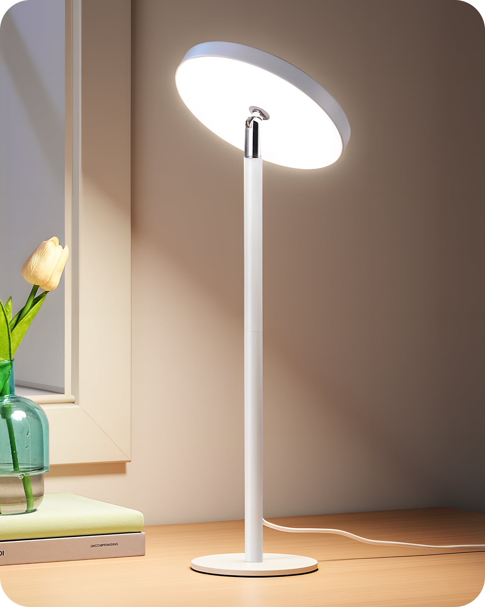 Modern Touch-Control LED Task Table Lamp with Adjustable Height & Memory Dimming