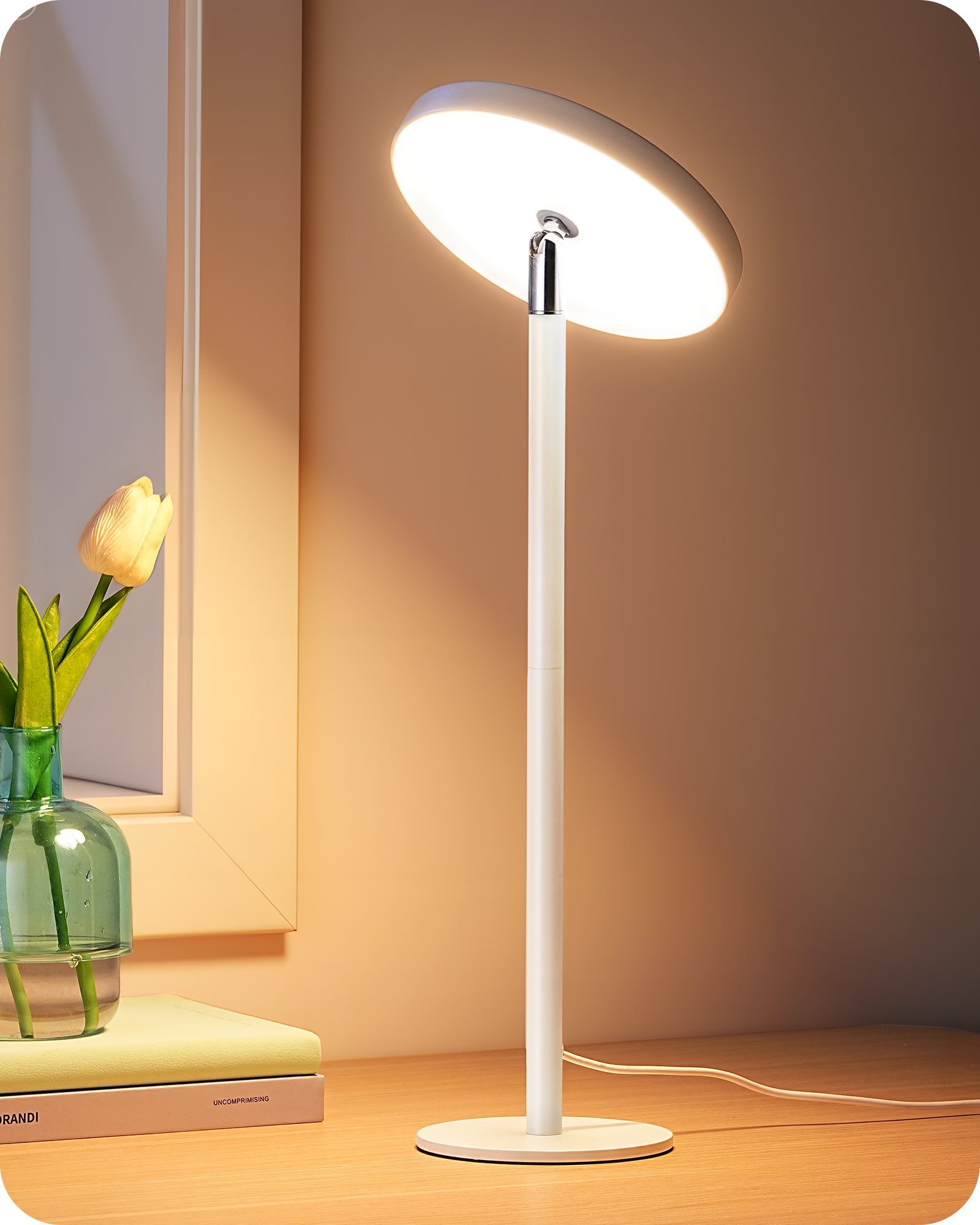 Modern Touch-Control LED Task Table Lamp with Adjustable Height & Memory Dimming