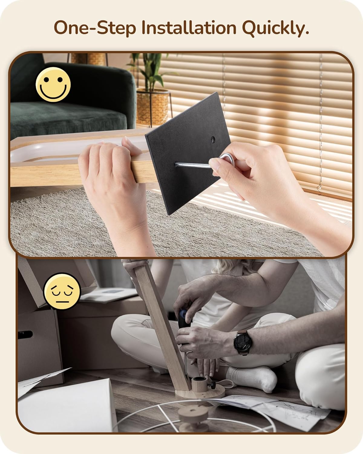 EDISHINE | Modern Solid Wood LED Table Lamp with Touch Dimming