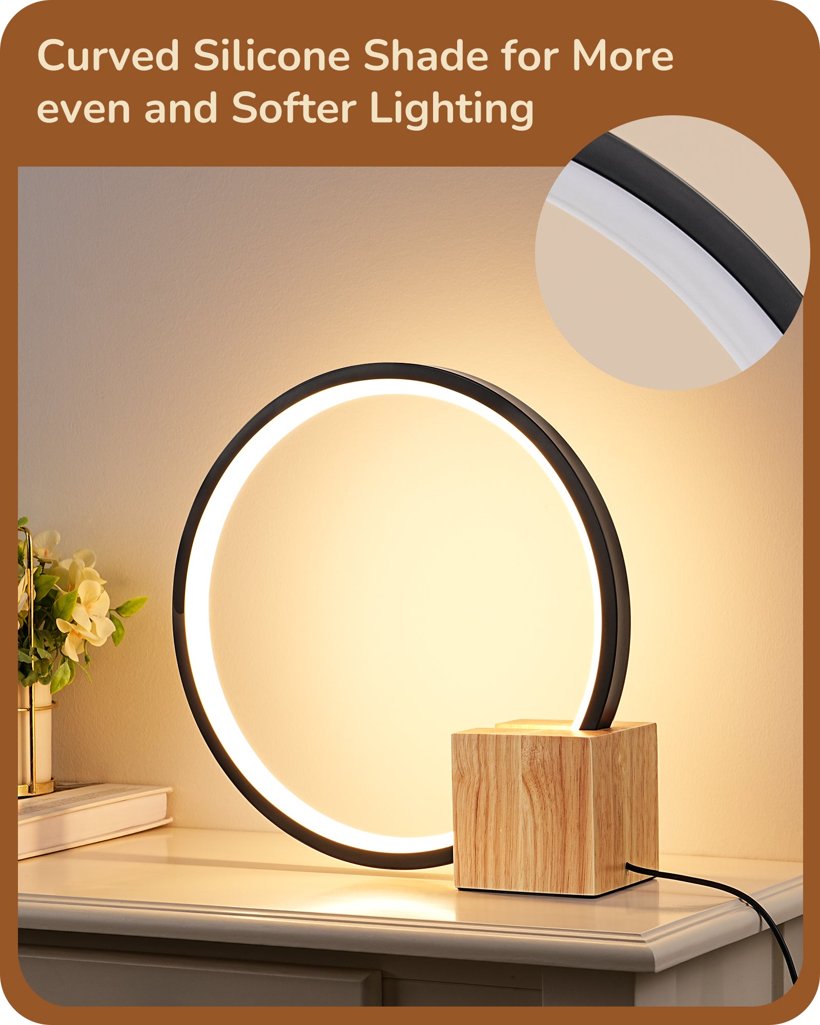 EDISHINE Modern Dimmable LED Table Lamp-HLTL12R