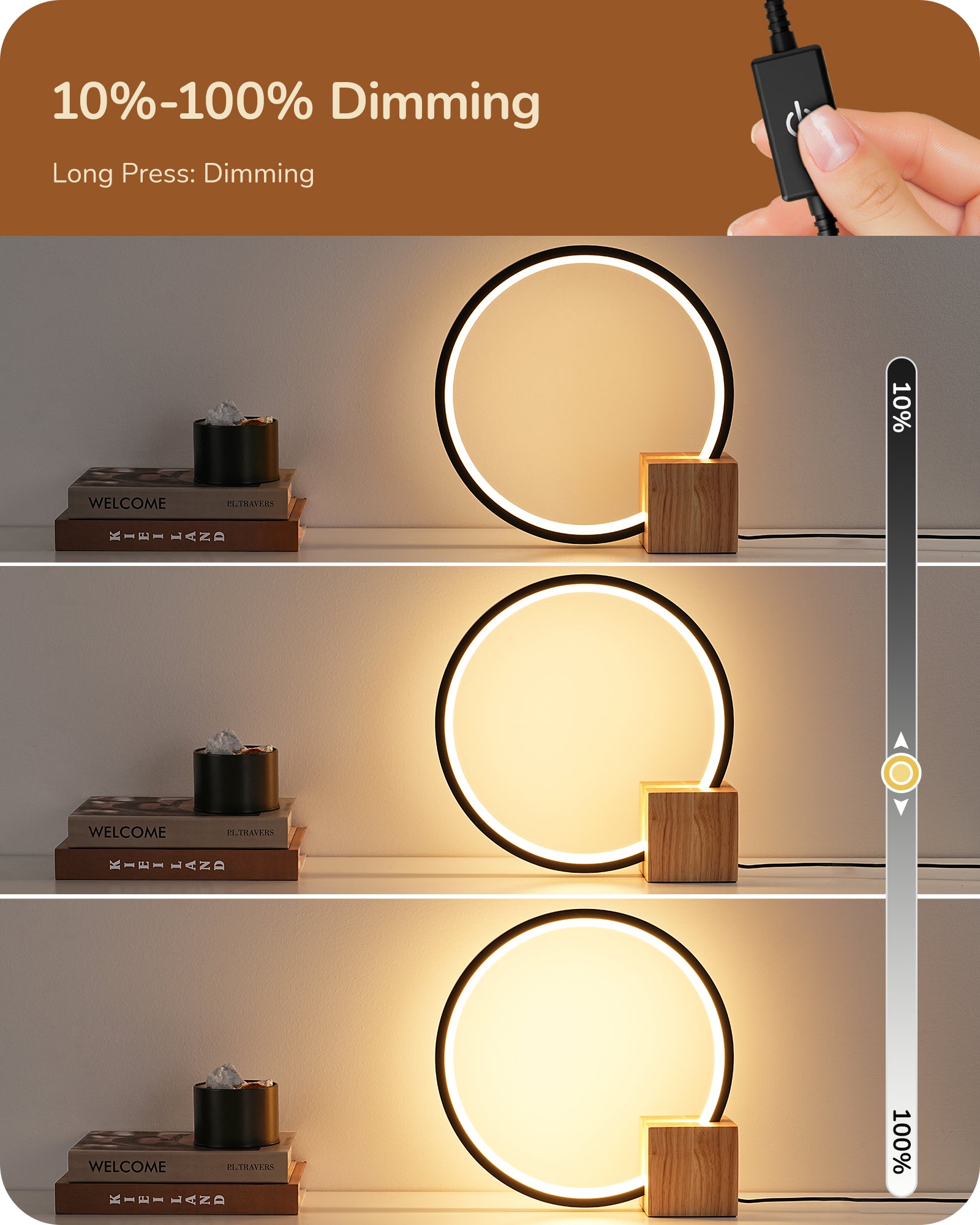 EDISHINE Modern Dimmable LED Table Lamp-HLTL12R