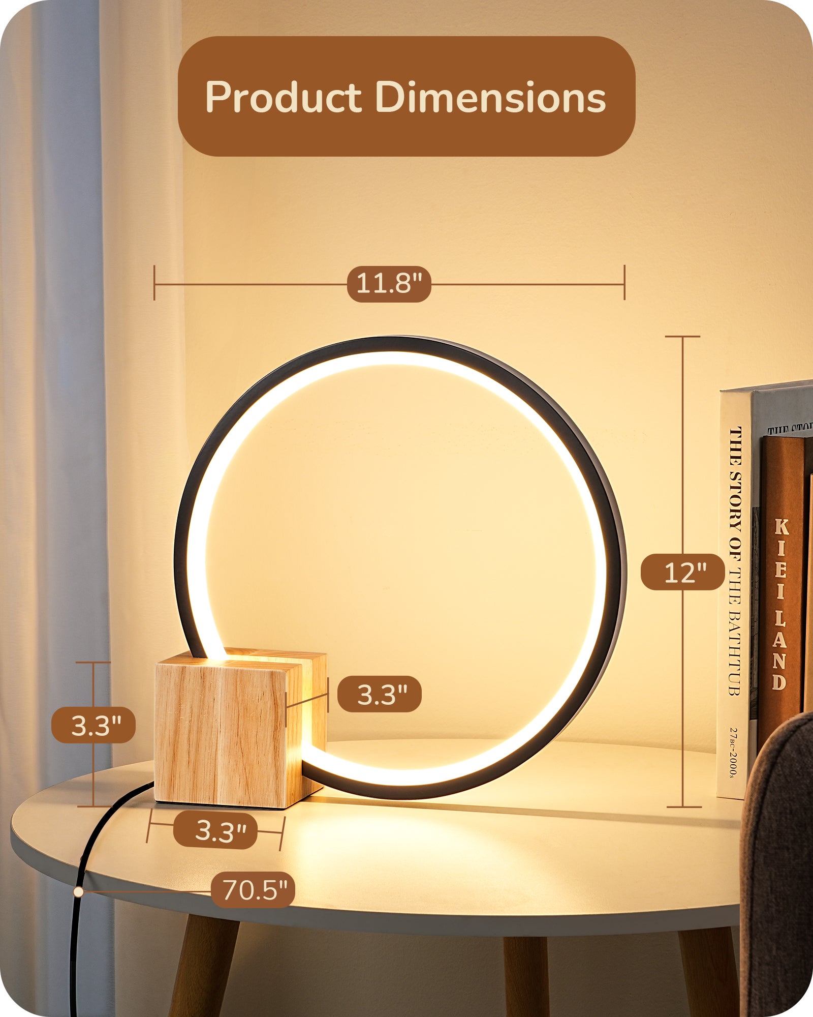 EDISHINE Modern Dimmable LED Table Lamp-HLTL12R