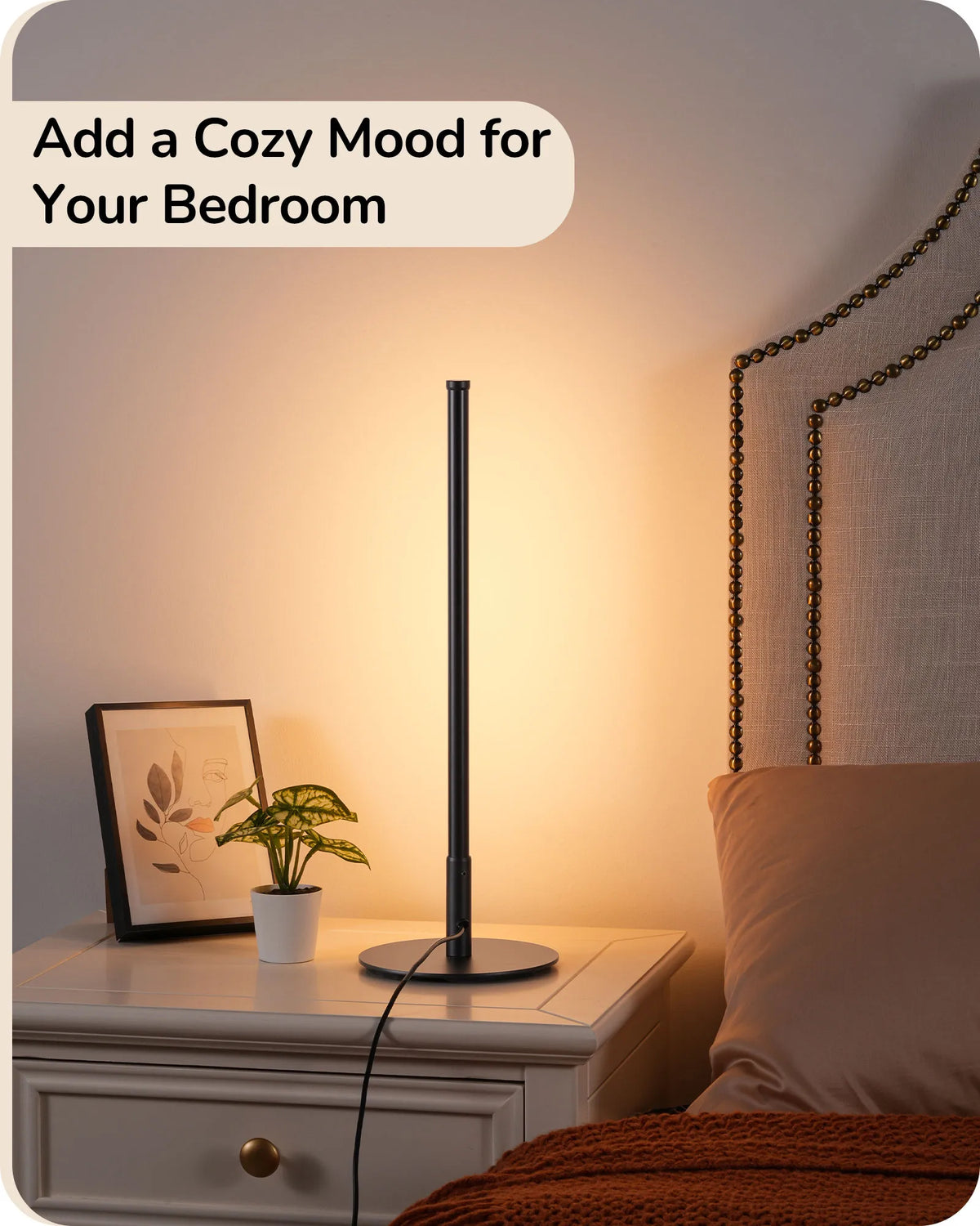 Modern Minimalist Dimmable LED Table Lamps - Set of 2 (Matte Black)