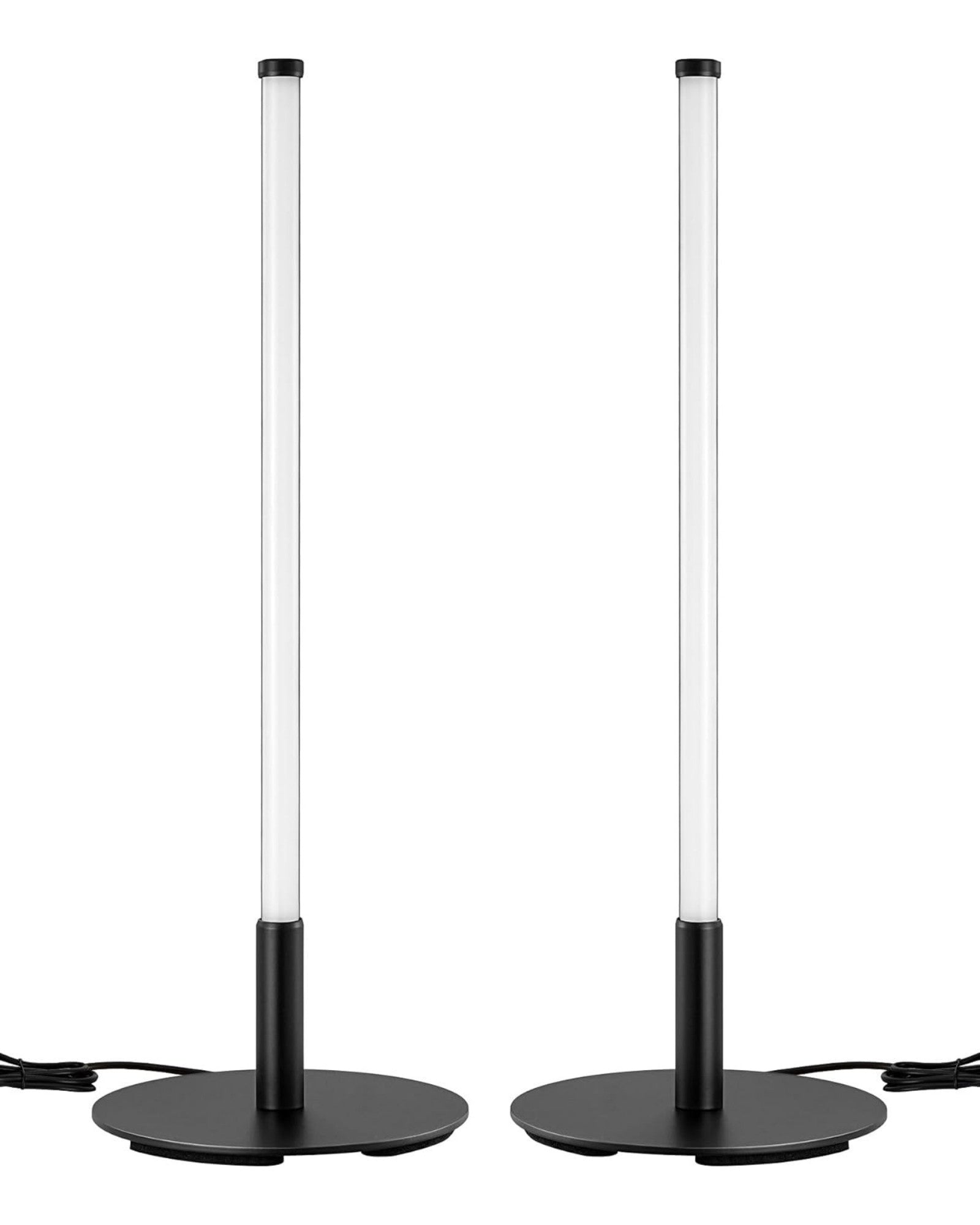 EDISHINE | Modern Minimalist Dimmable LED Table Lamp Set (Matte Black)