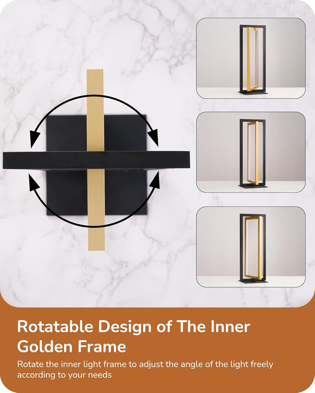 EDISHINE | Modern Dual-Frame Dimmable LED Table Lamp Set