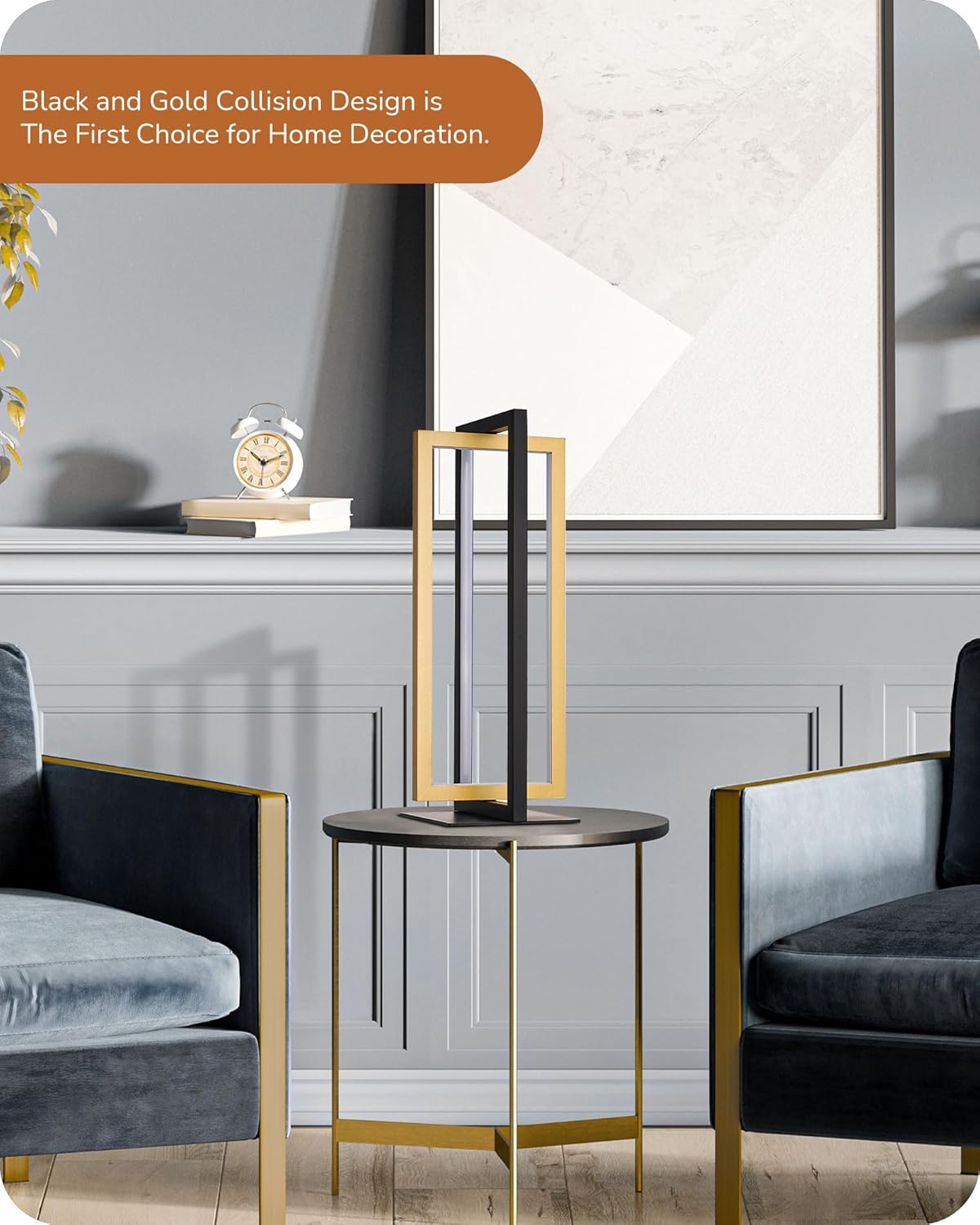 EDISHINE | Modern Dual-Frame Dimmable LED Table Lamp Set