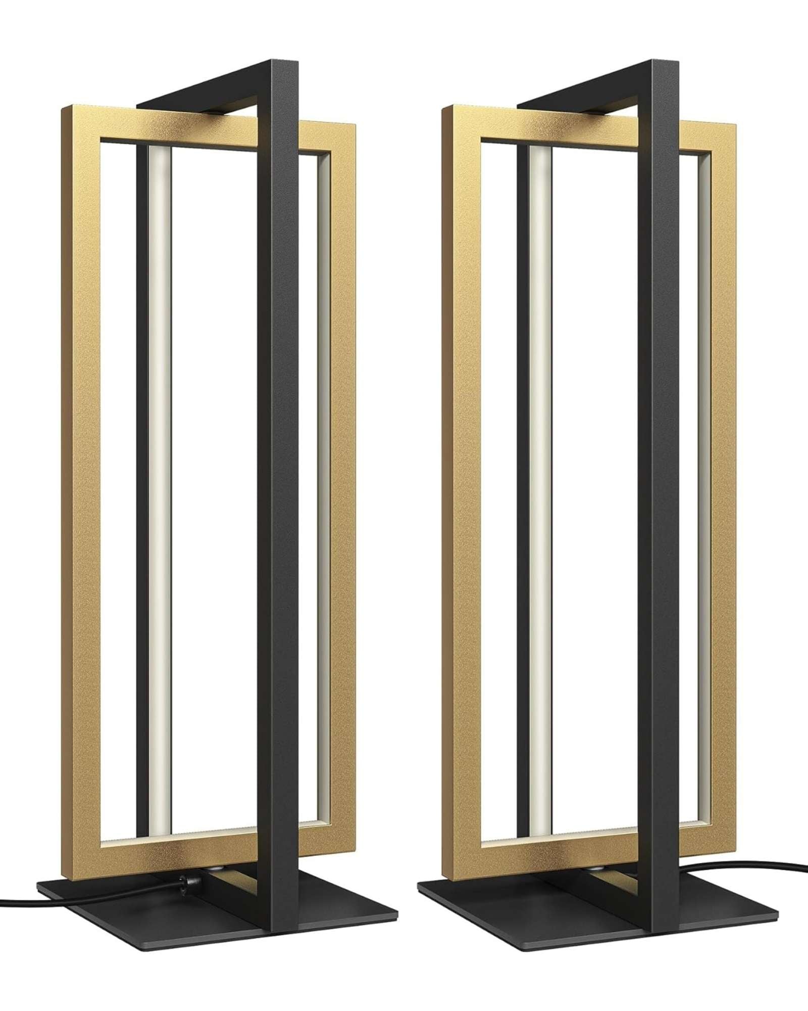 EDISHINE | Modern Dual-Frame Dimmable LED Table Lamp Set