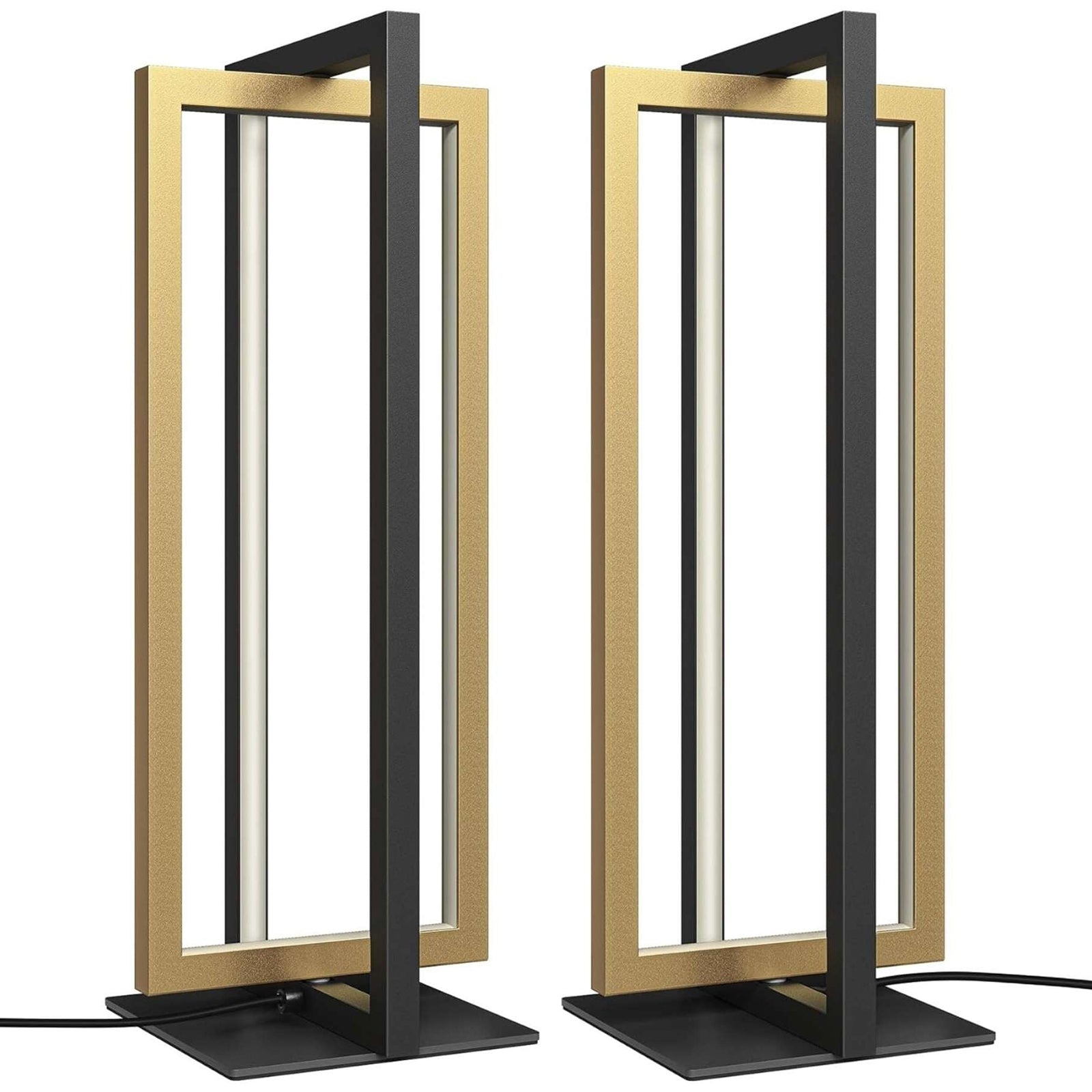 Modern Dual-Frame Dimmable LED Table Lamps - Set of 2