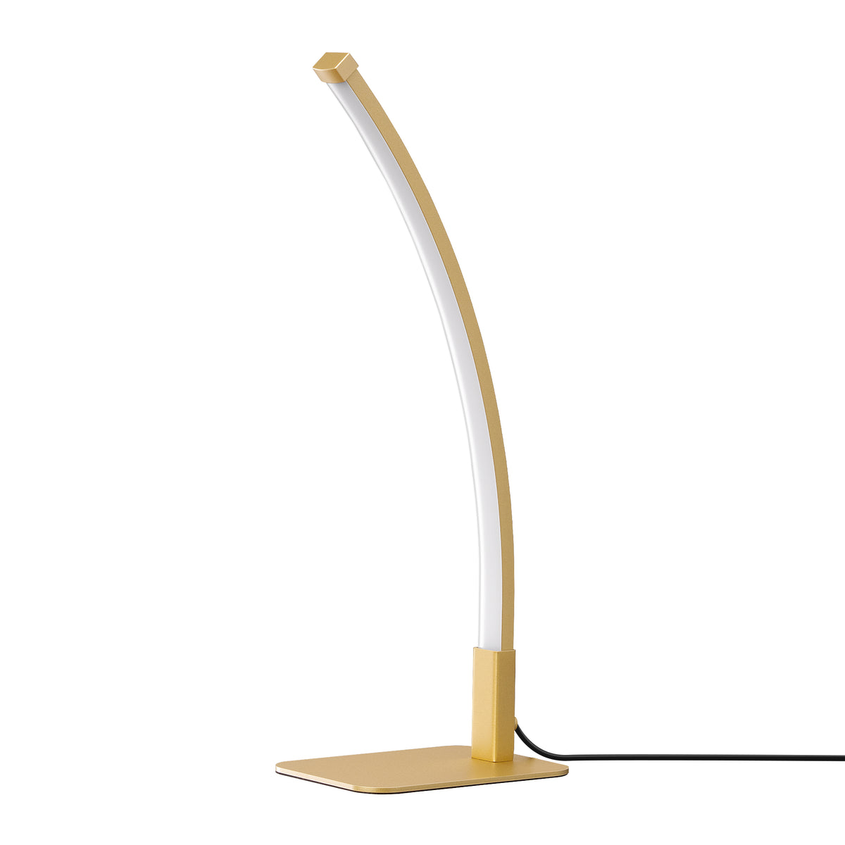 Black Curved LED Table Lamp with Stepless Dimming