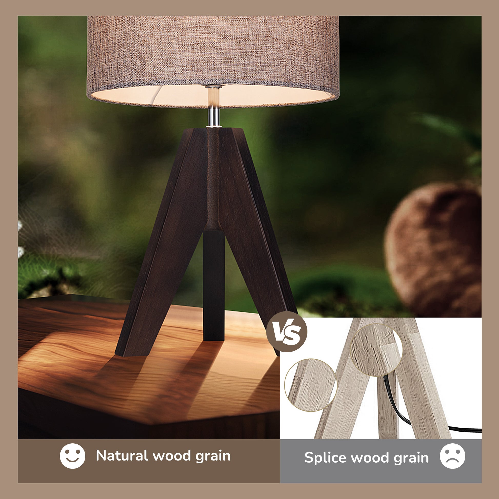 EDISHINE Wood Table Lamp (Set of 2)-HLTL25R9