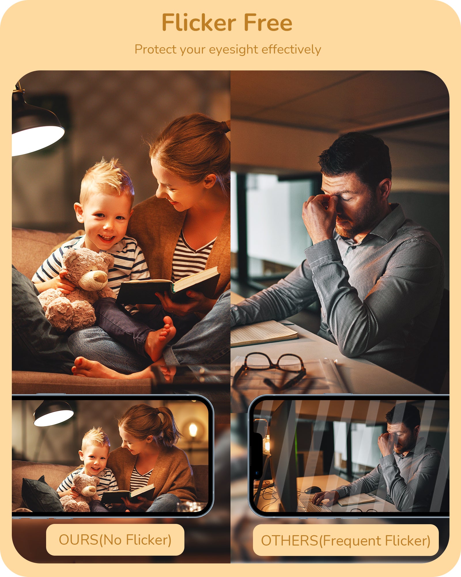 EDISHINE 4-Pack A19 LED Light Bulb, 760LM, 9 Watt(60 Watt Equivalent), E26 Medium Screw Base, Non Dimmable-HNLA19P-HNLA19N