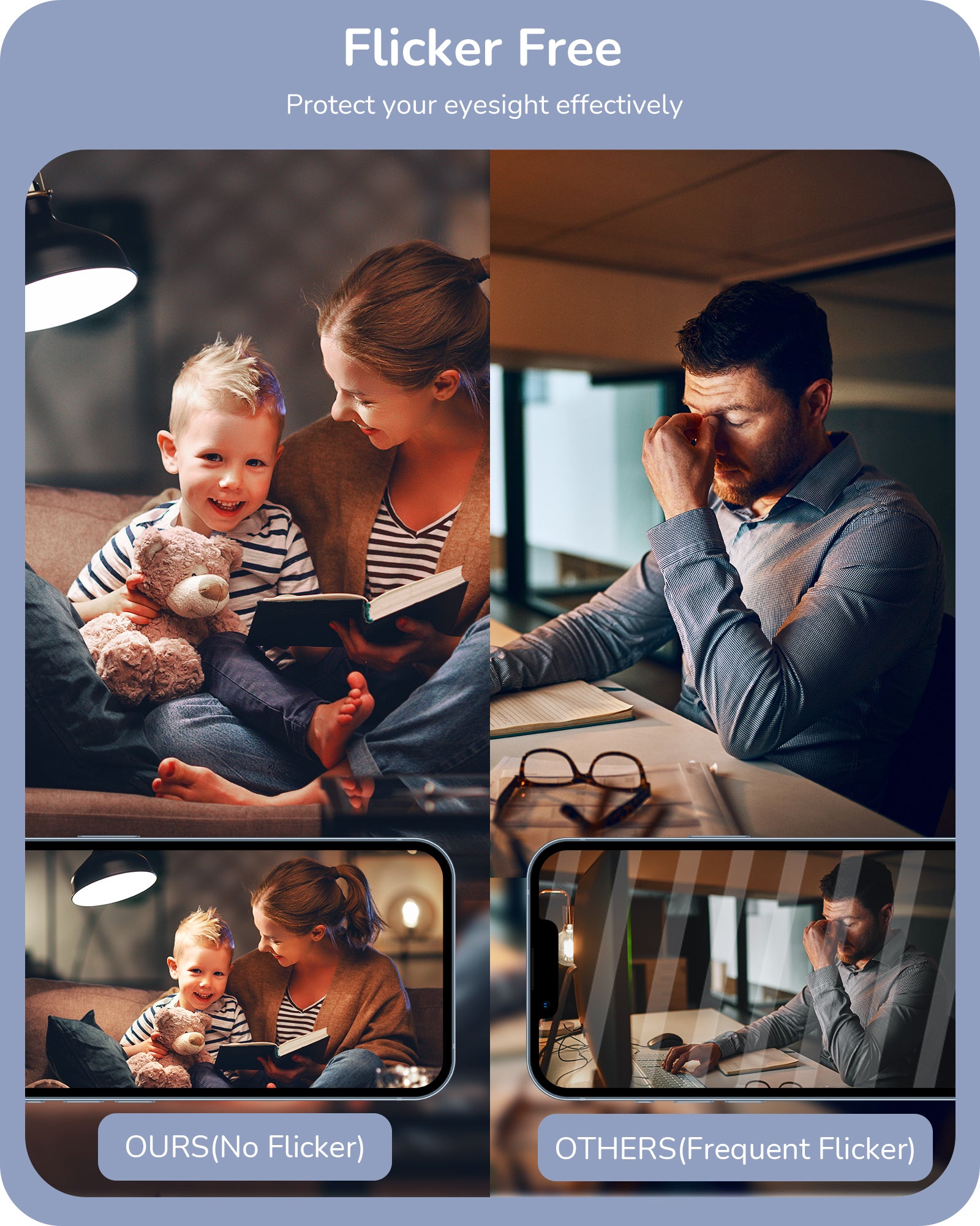 EDISHINE 4-Pack A19 LED Light Bulb, 760LM, 9 Watt(60 Watt Equivalent), E26 Medium Screw Base, Non Dimmable-HNLA19P-HNLA19N