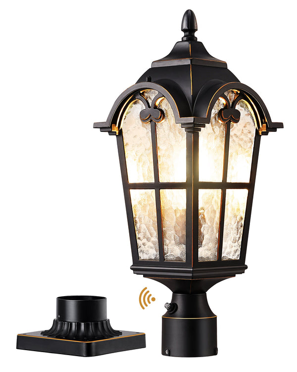 EDISHINE 21.9'' H Large Size Dusk to Dawn Outdoor Post Light-HOPL02A