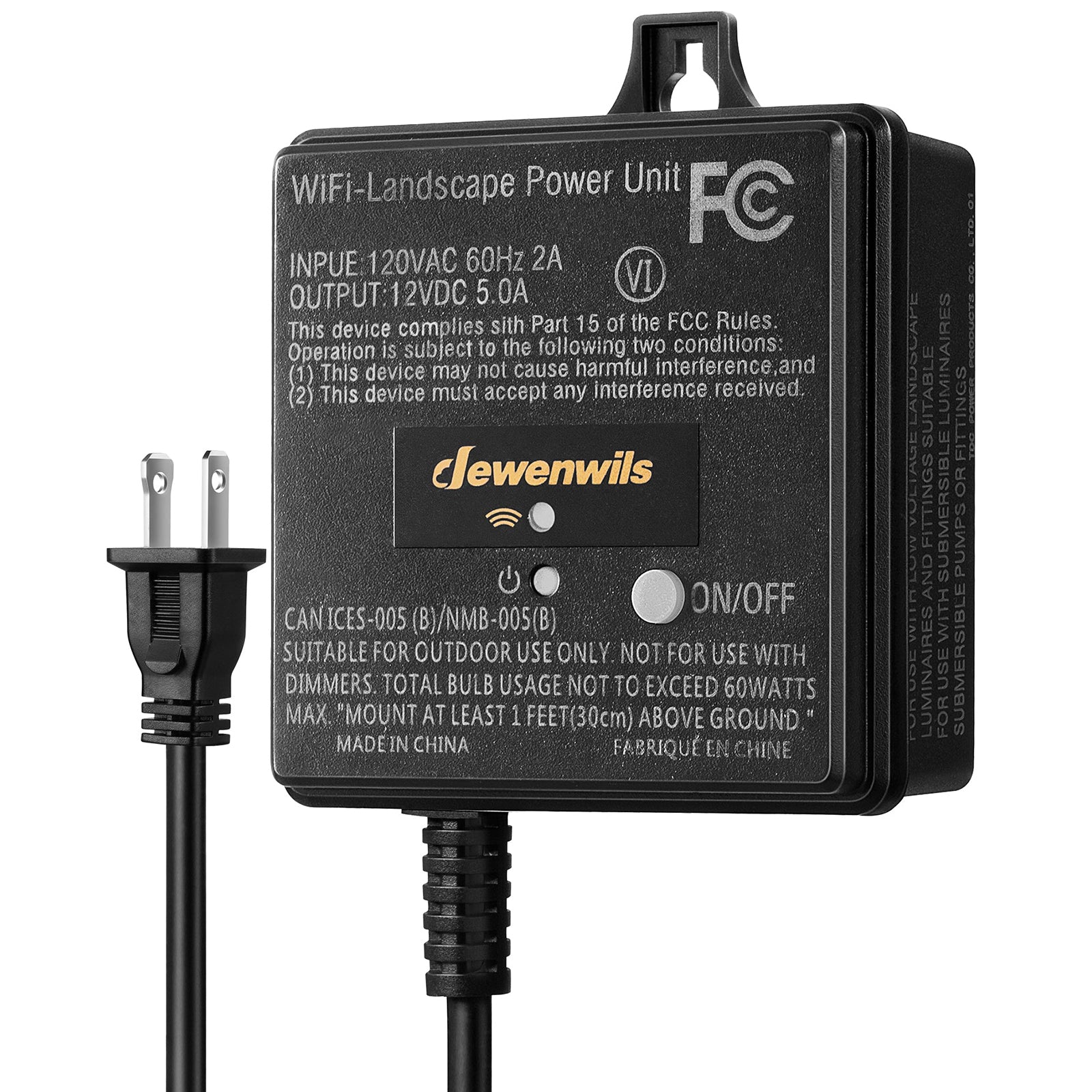 WiFi Low Voltage Transformer 60W, 120V AC to 12V DC-HOSL02W