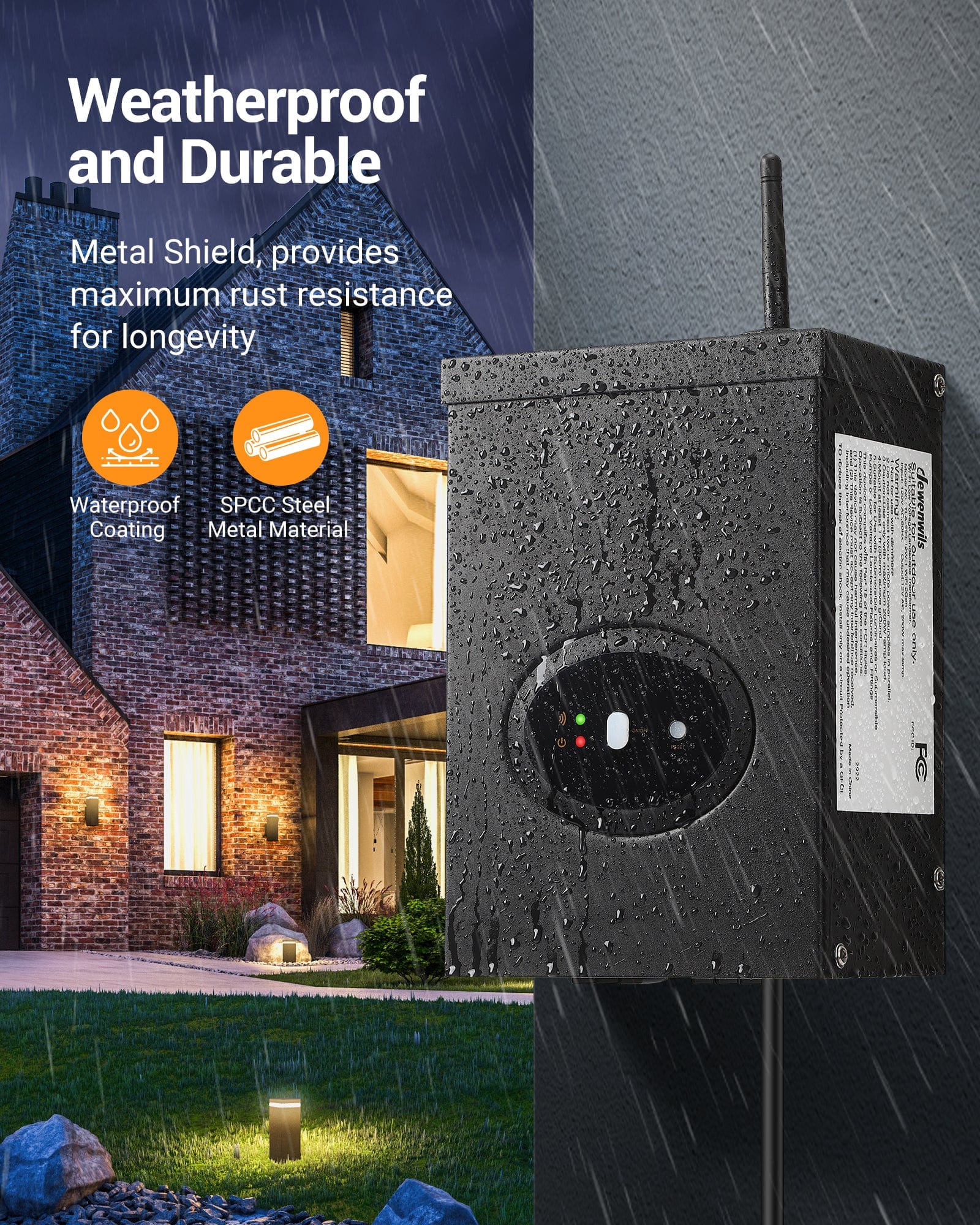 DEWENWILS 300W Wi-Fi Smart Low Voltage Landscape Transformer, Waterproof, Schedule and Timer, Works with Alexa and Google Home, 120V AC to 12V AC for LED Landscape Lights, Outdoor Lighting - HOSL05D2