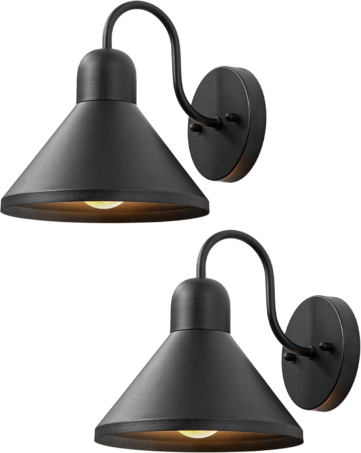 2 Pack Gooseneck Outdoor Wall Light Fixture